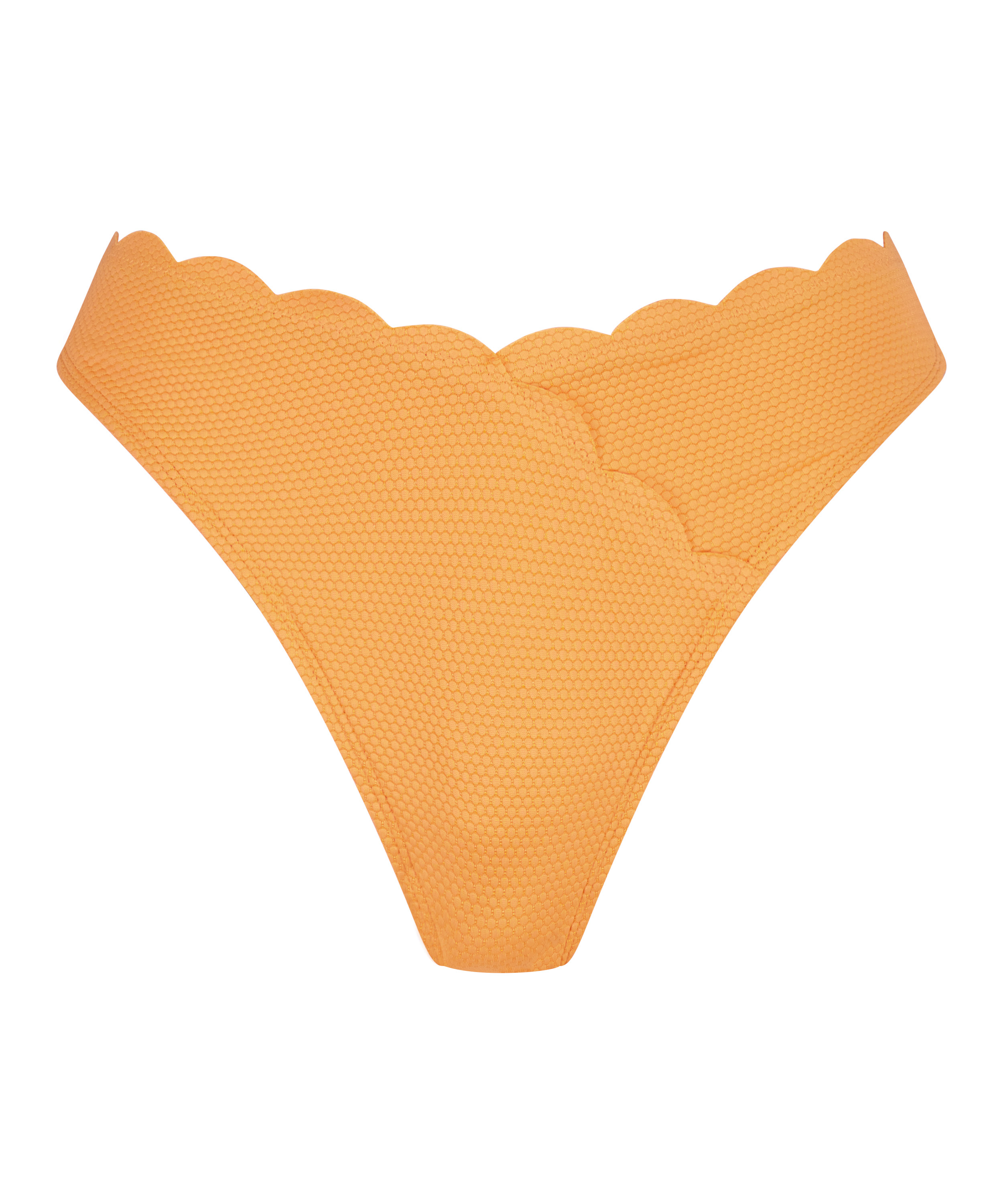 Hoog uitgesneden bikinibroekje Scallop, Oranje, main