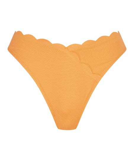 Hoog uitgesneden bikinibroekje Scallop, Oranje