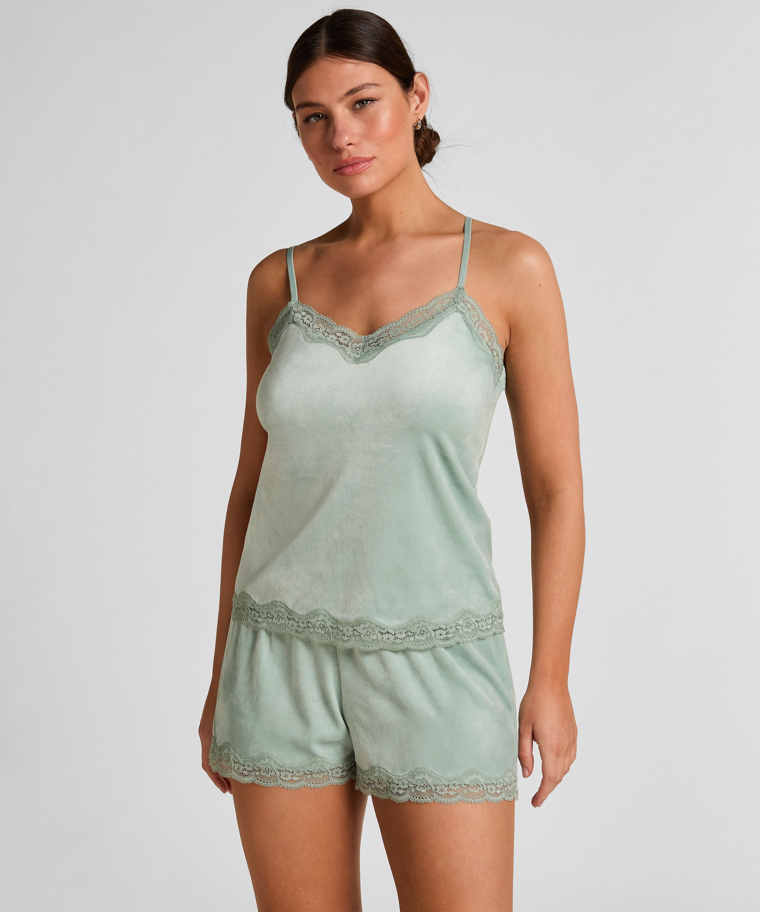 Short Velours Kant, Groen