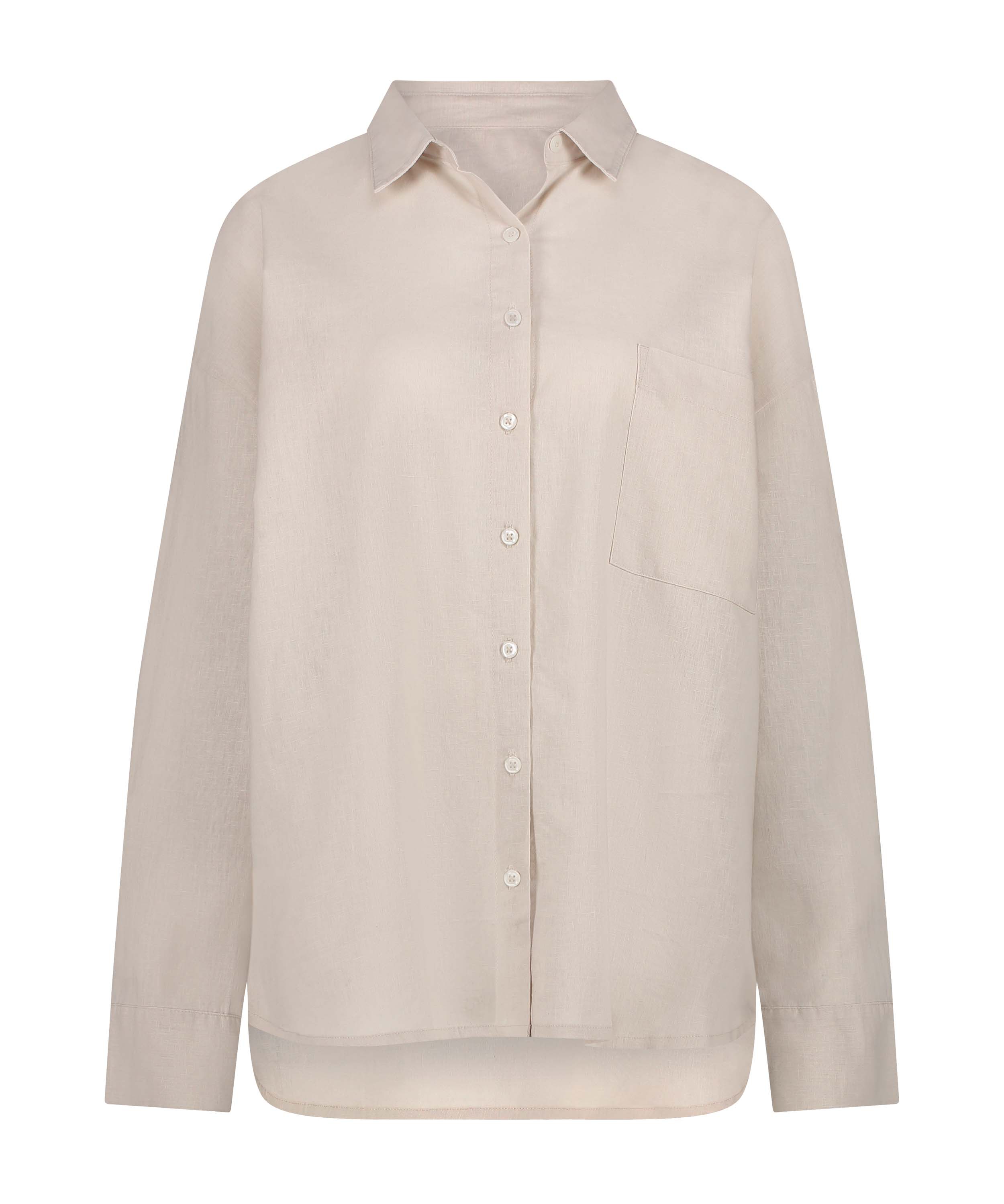 Pyjama top Linnen, Beige, main