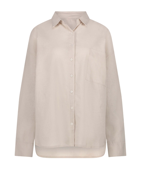 Pyjama top Linnen, Beige