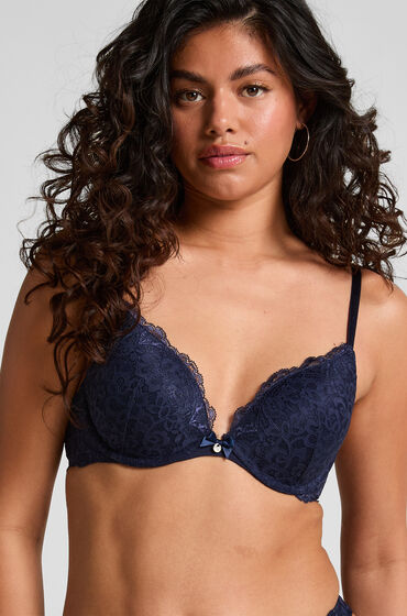 Hunkemöller Voorgevormde push-up beugel bh Marine Blauw
