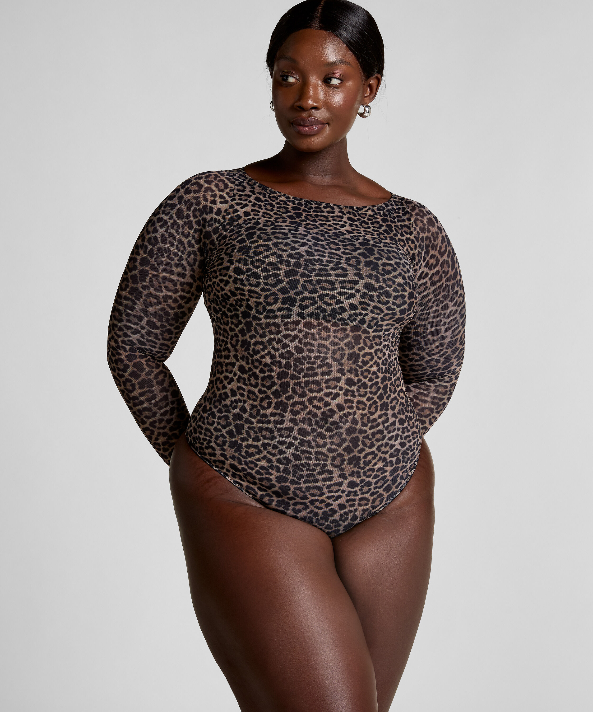 body met lange mouwen Tara Leopard