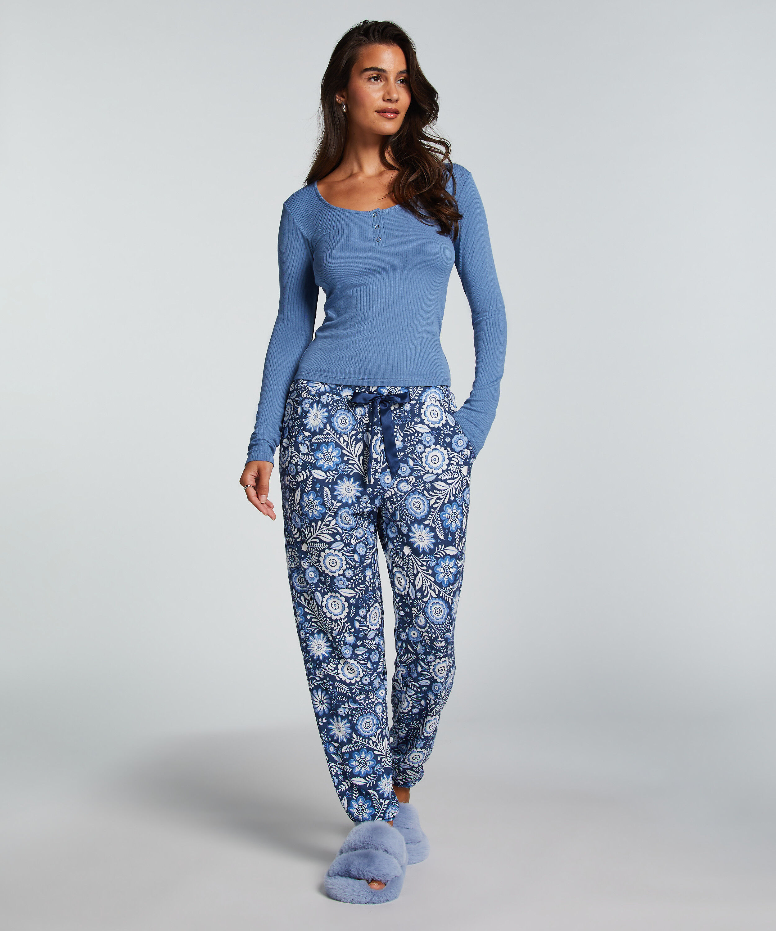 Pyjama broek Jersey, Blauw Pyjama broek Jersey, Blauw