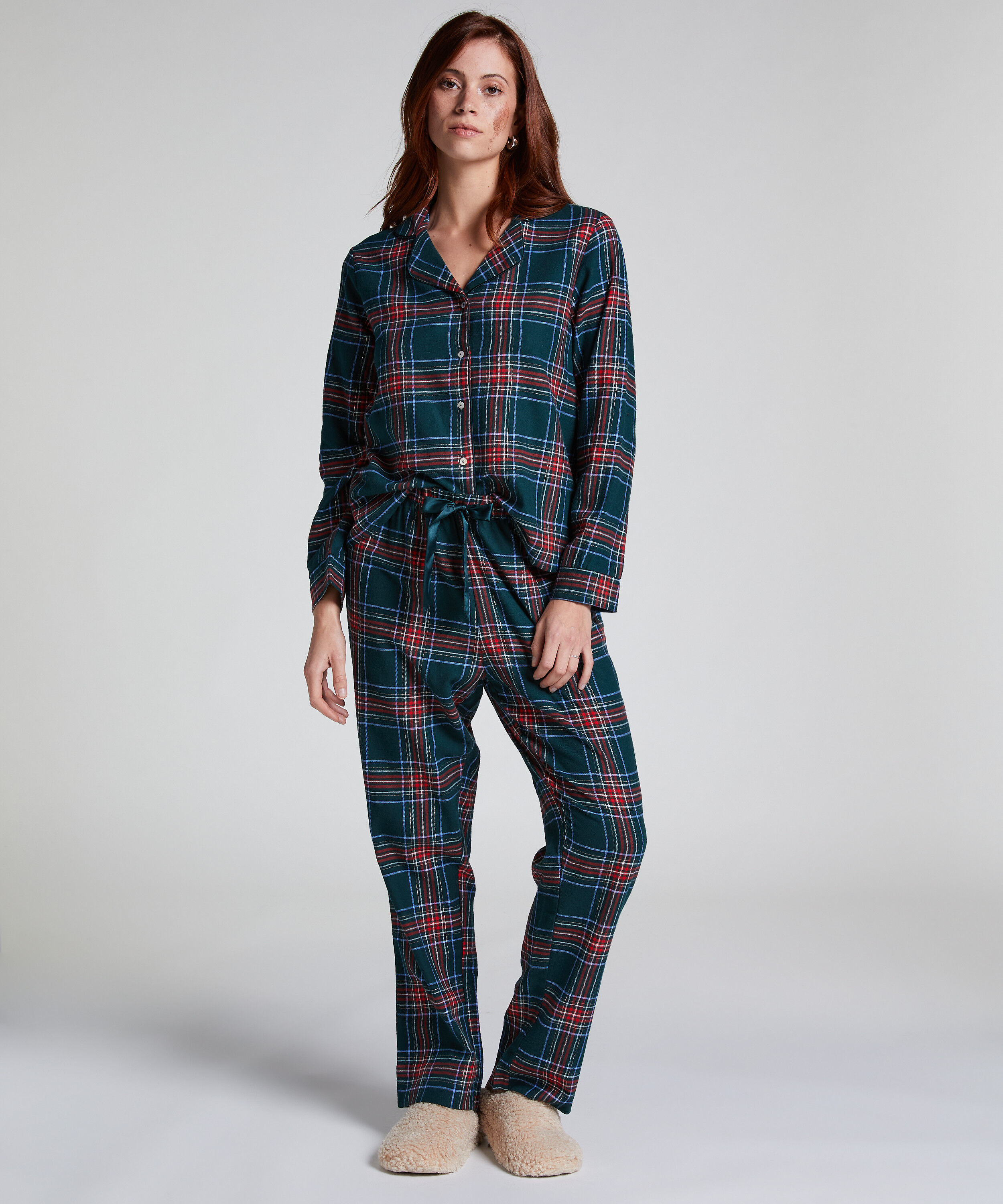 Pyjamaset Flannel, Groen
