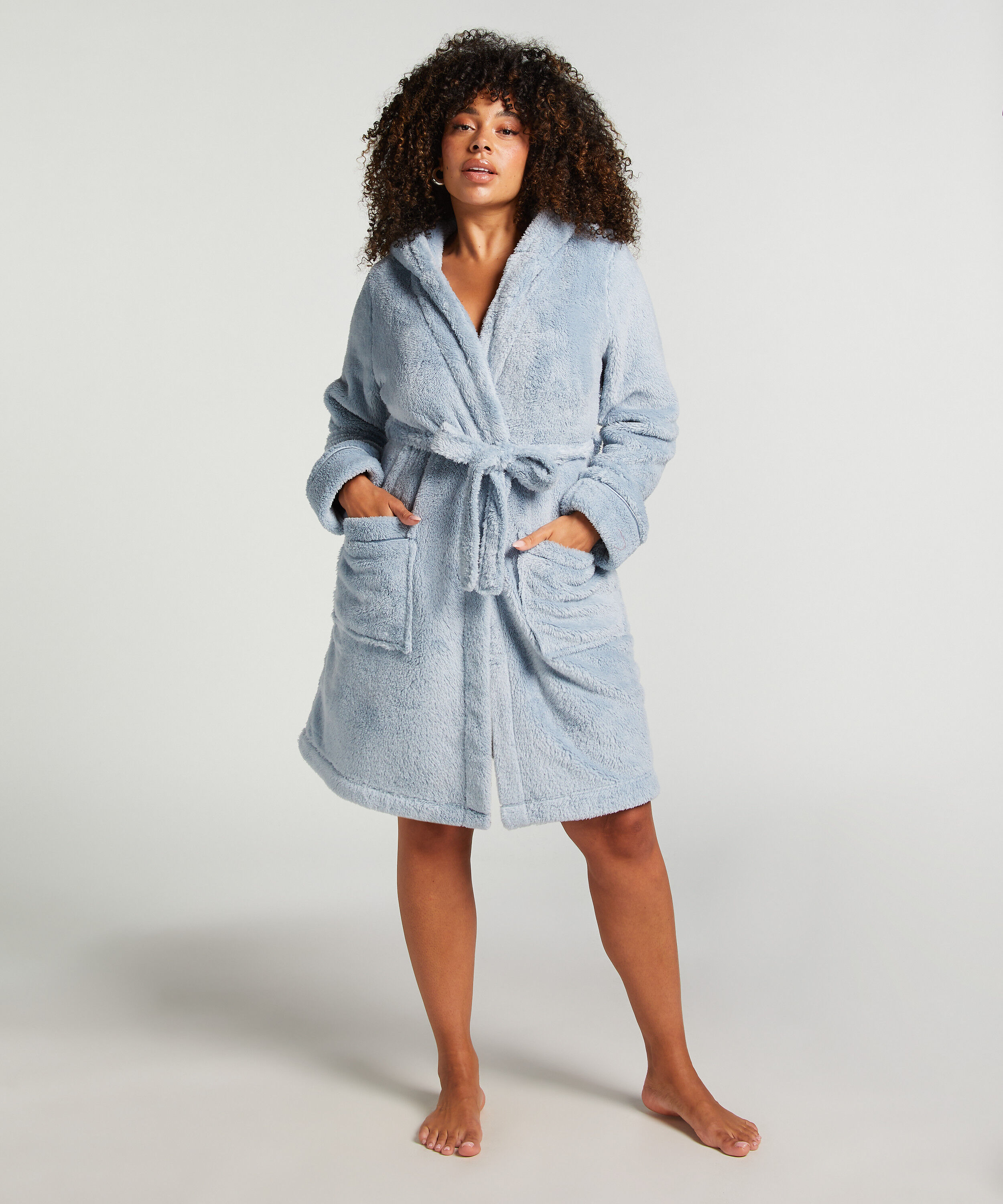 Badjas Fleece kort, Blauw