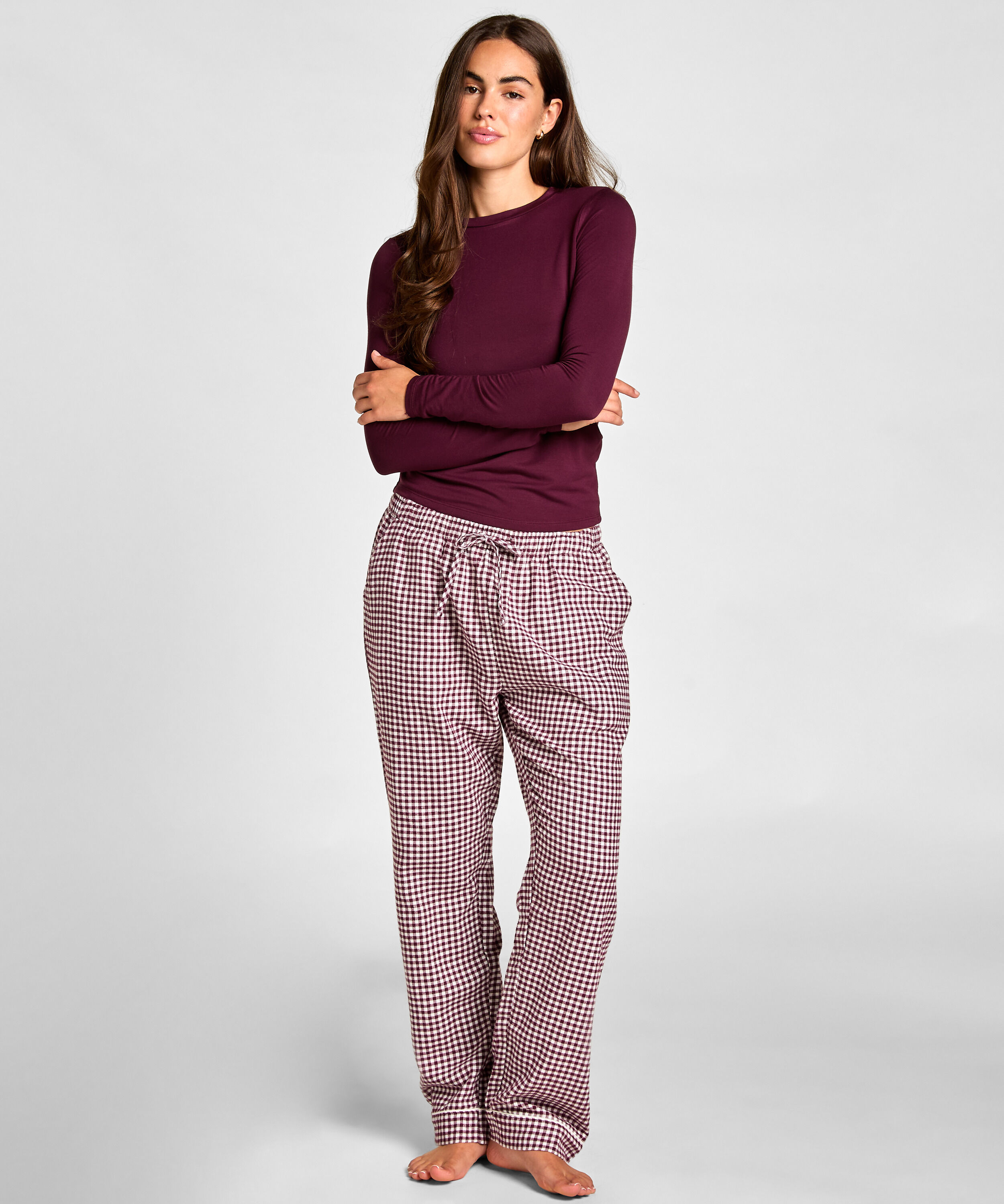 Pyjamaset van keperstof, Paars Pyjamaset van keperstof, Paars