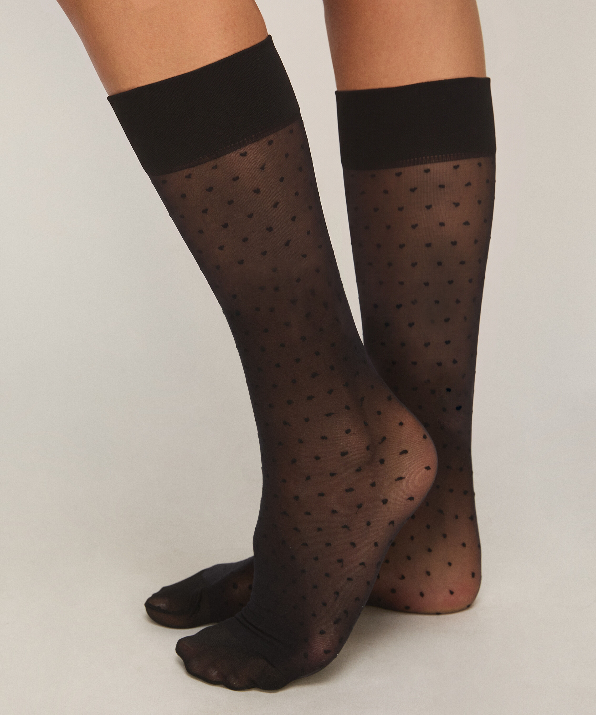 Sheer Sokken Dots, Zwart Sheer Sokken Dots, Zwart