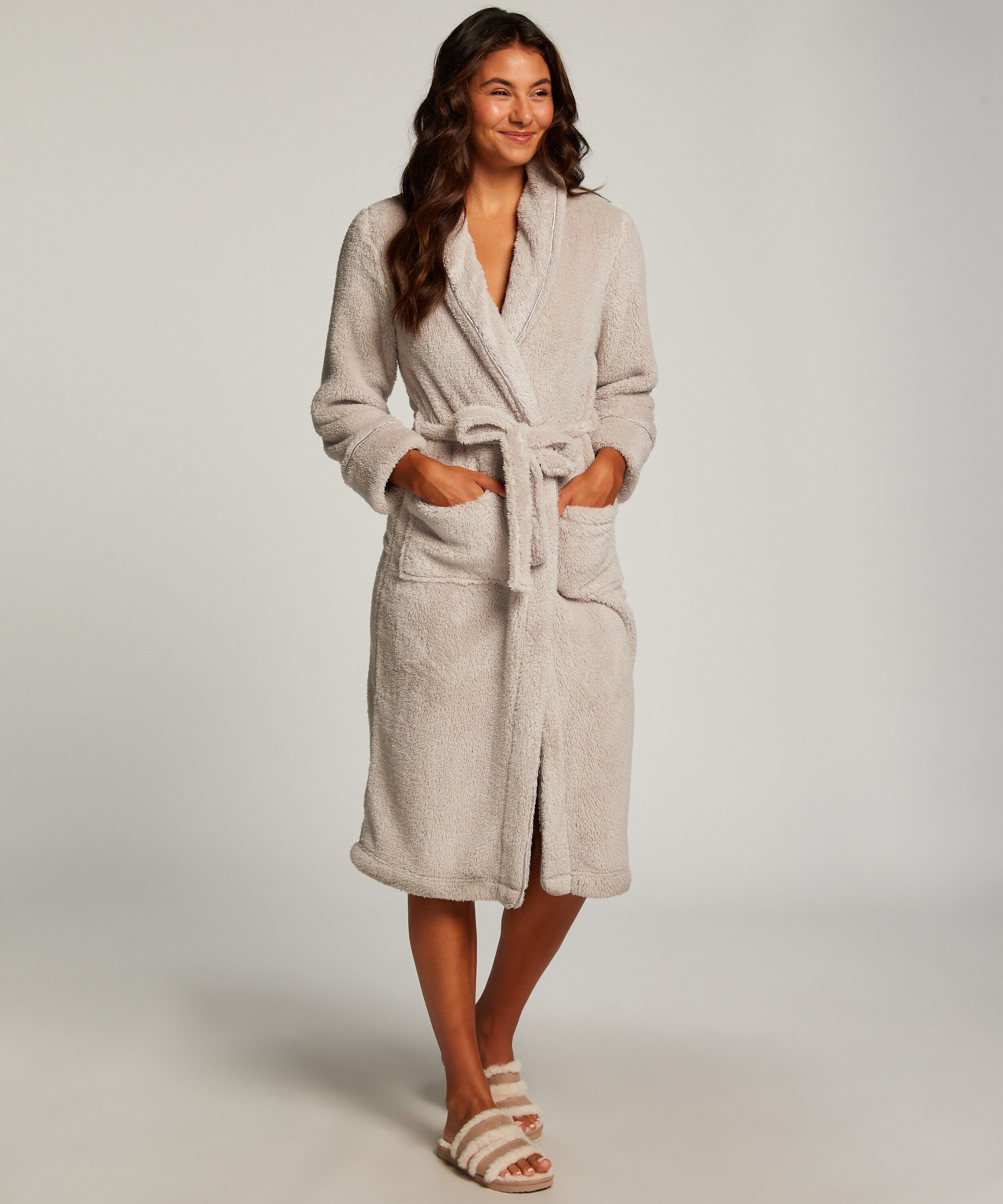 Badjas Fleece, Bruin
