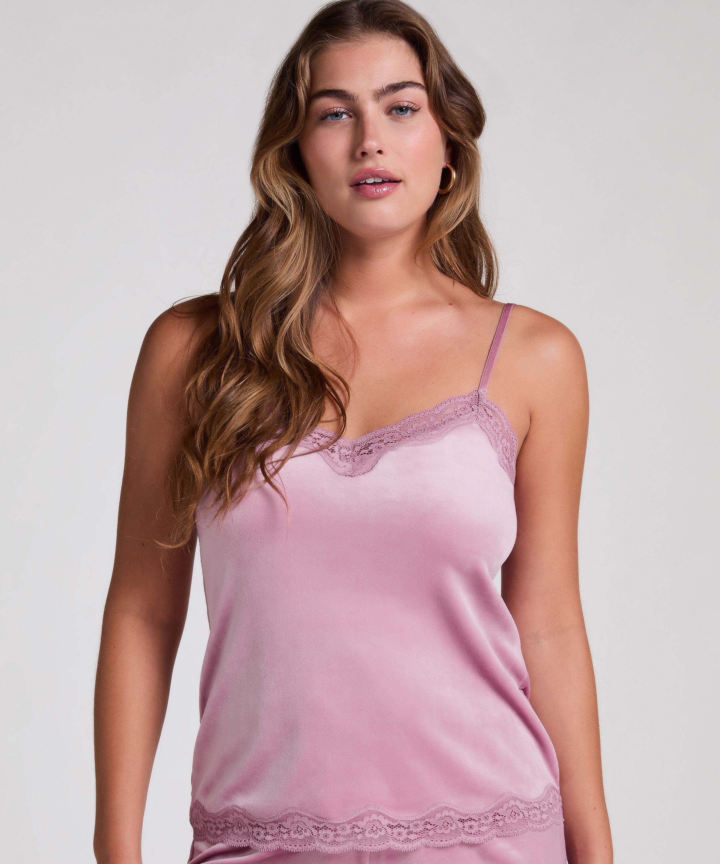 Cami top Velours Lace, Paars