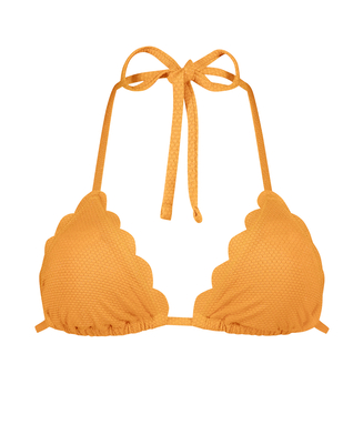 Triangel Bikinitop Scallop Lurex, Oranje
