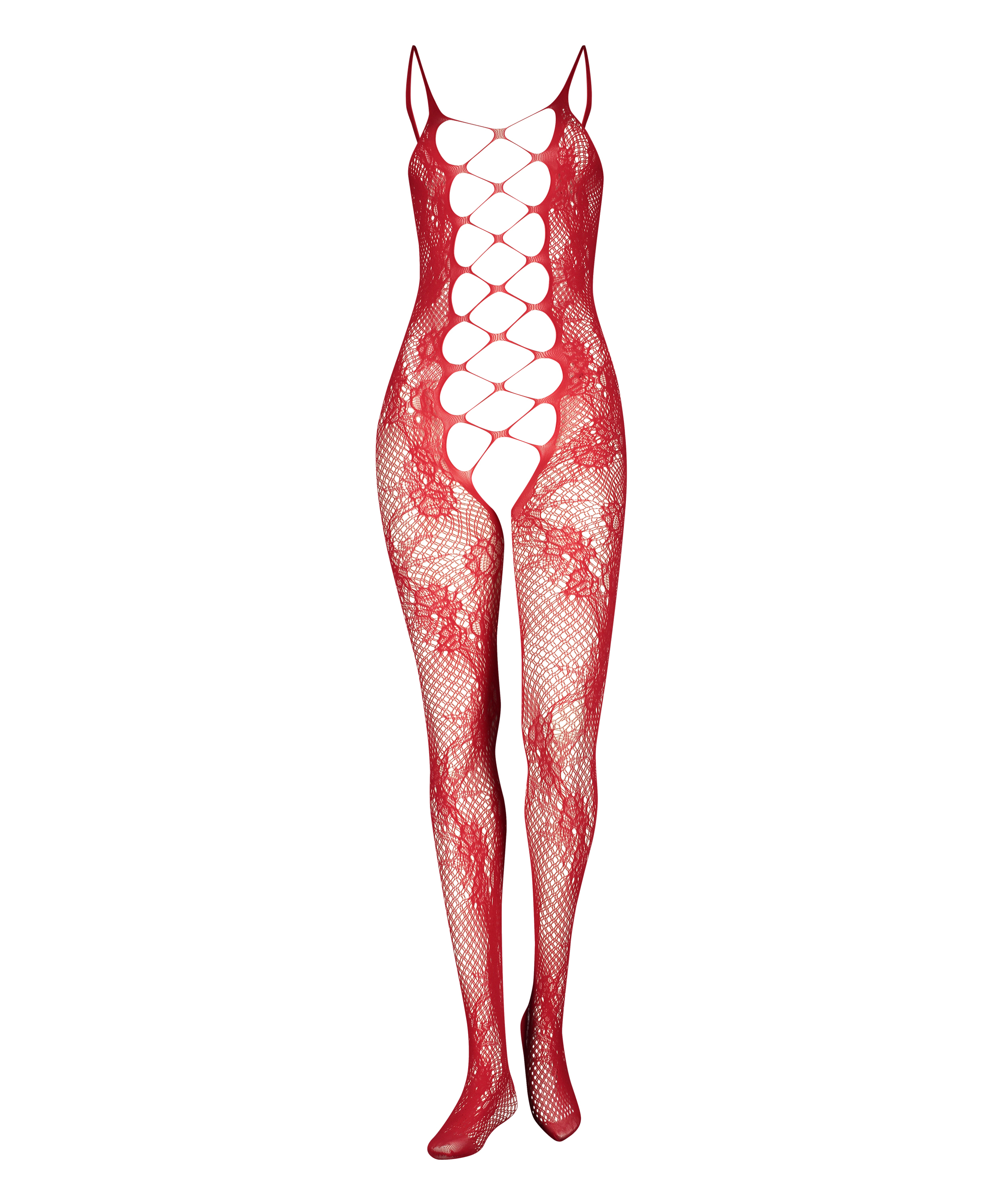 Private open lace Catsuit, Rood, main