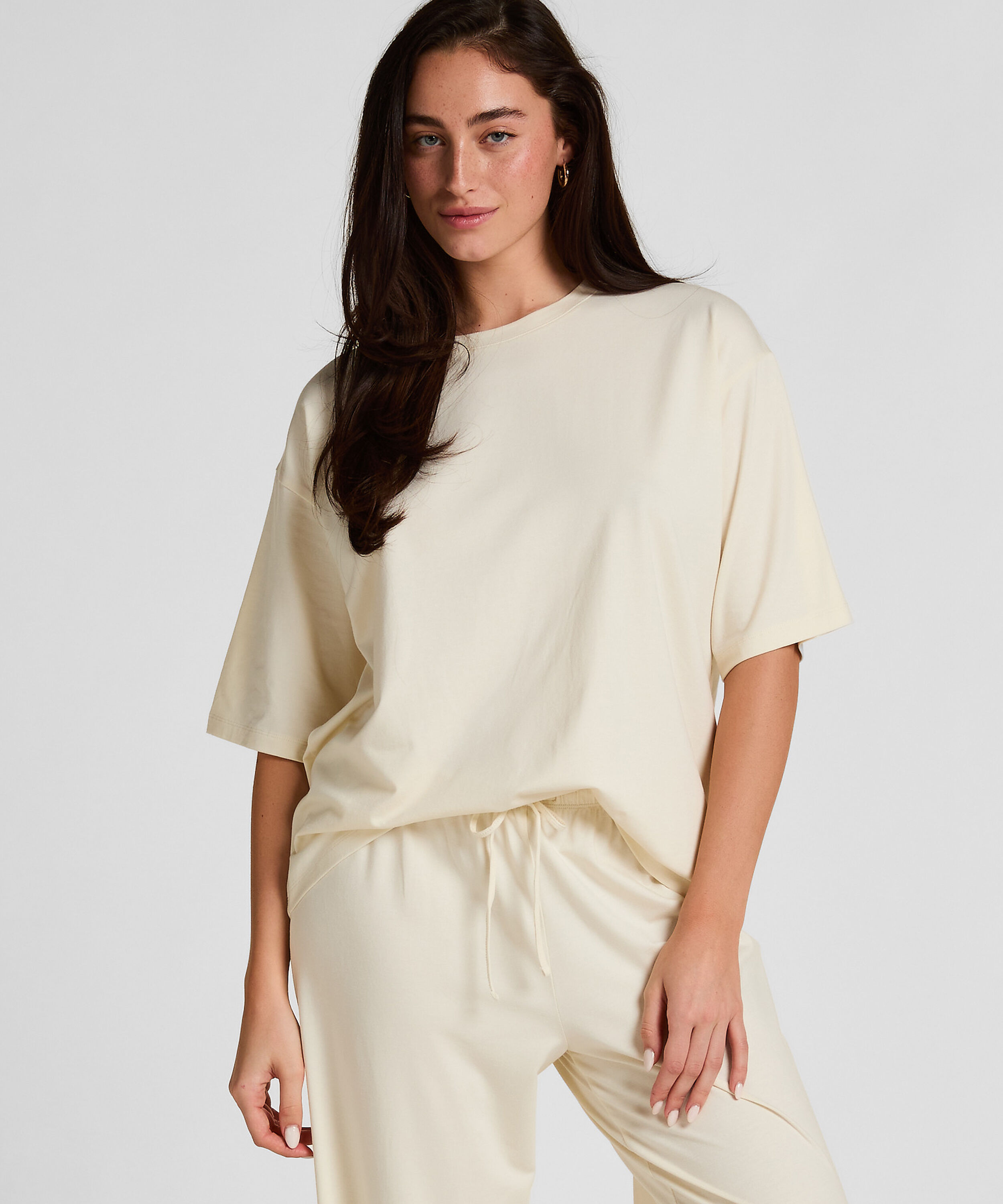 Pyjama Top Loose, Wit