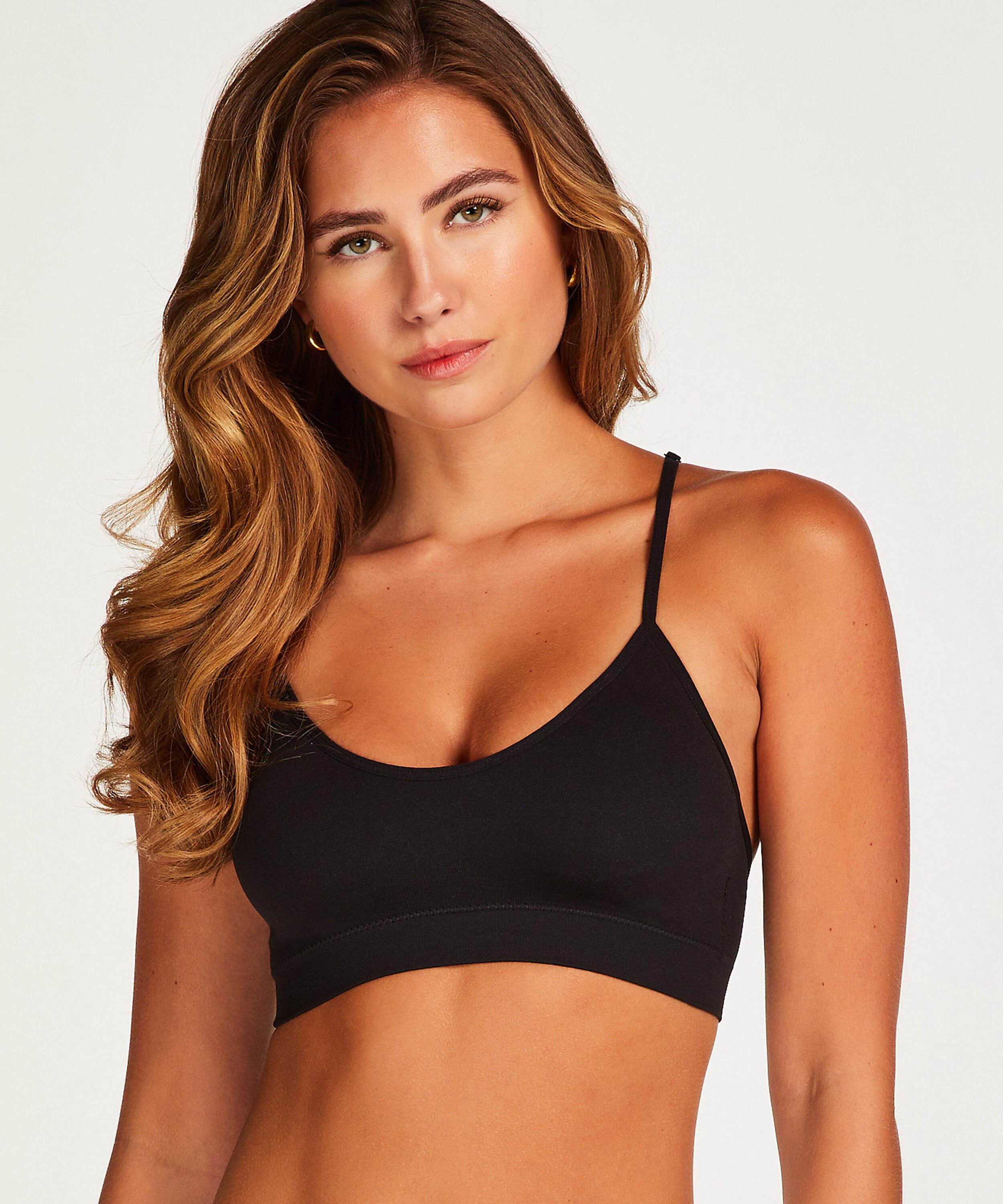 Naadloze bralette Marine, Zwart