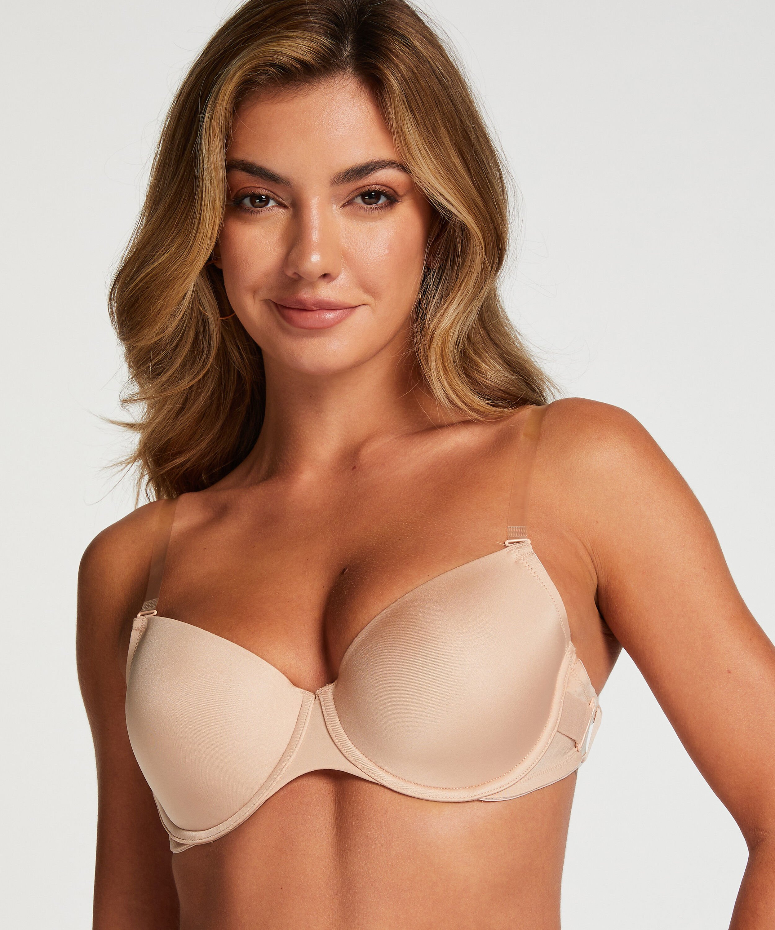 Voorgevormde beugel bh Transparent Back, Beige