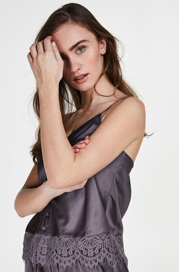 Hunkemoller Cami Top Satin Button Grijs hunkemoller kopen in de aanbieding Hunkemoller Cami Top Satin Button Grijs hunkemoller kopen in de aanbieding