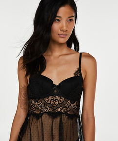 Baby doll Demi Longline, Zwart