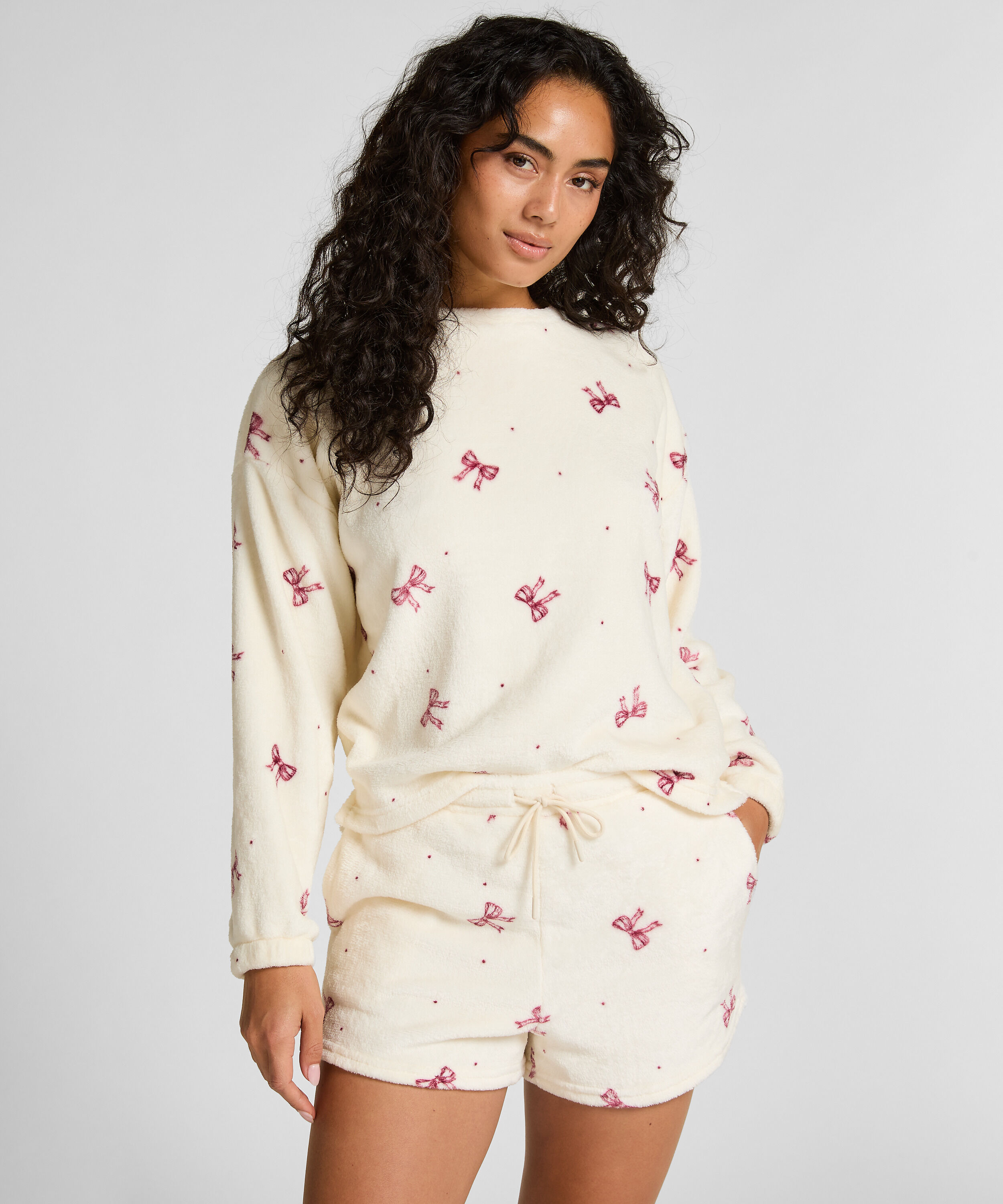 Pyjamaset Fleece, Wit