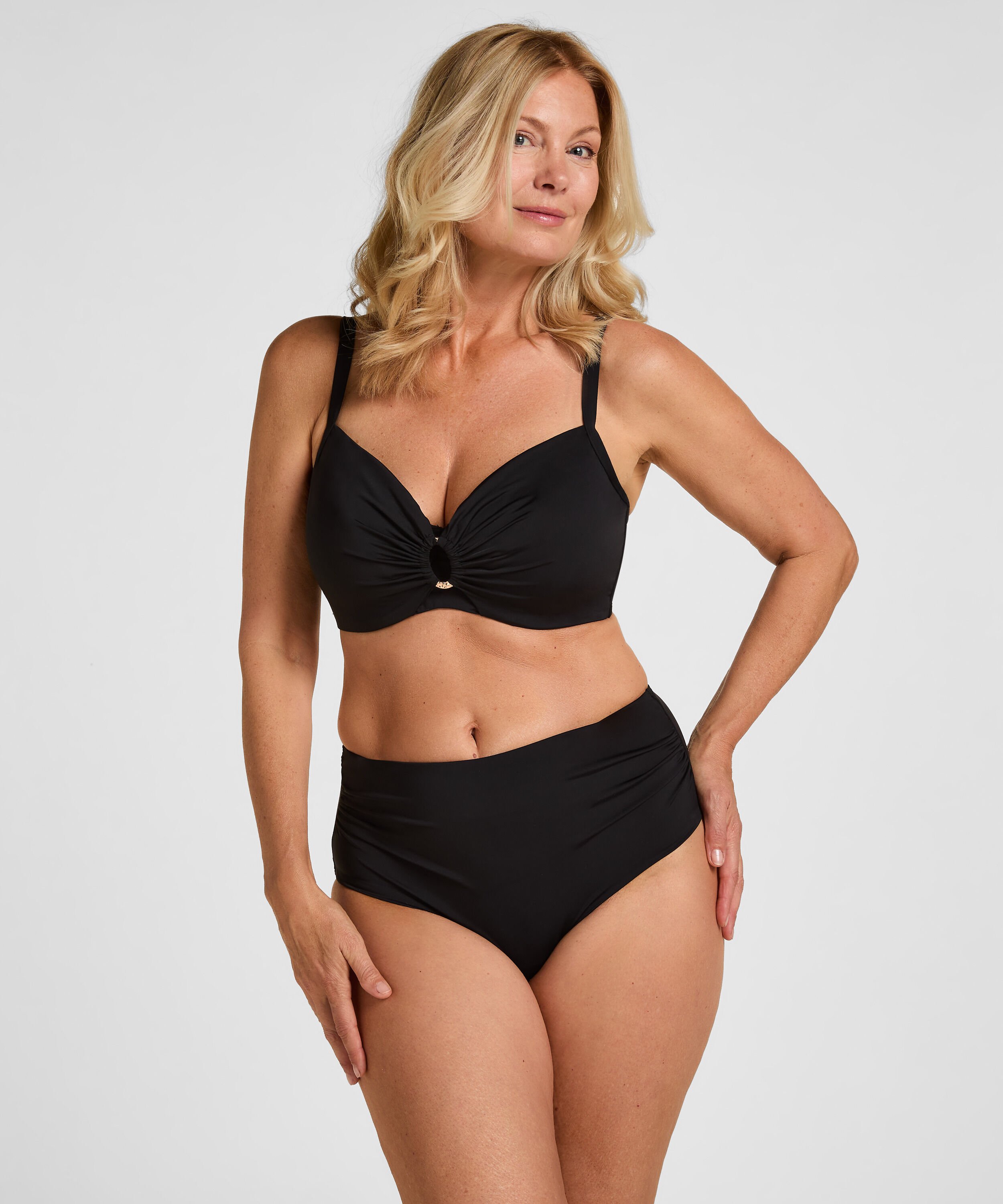 Corrigerend Bikinibroekje met Hoge Taille Luxe, Zwart