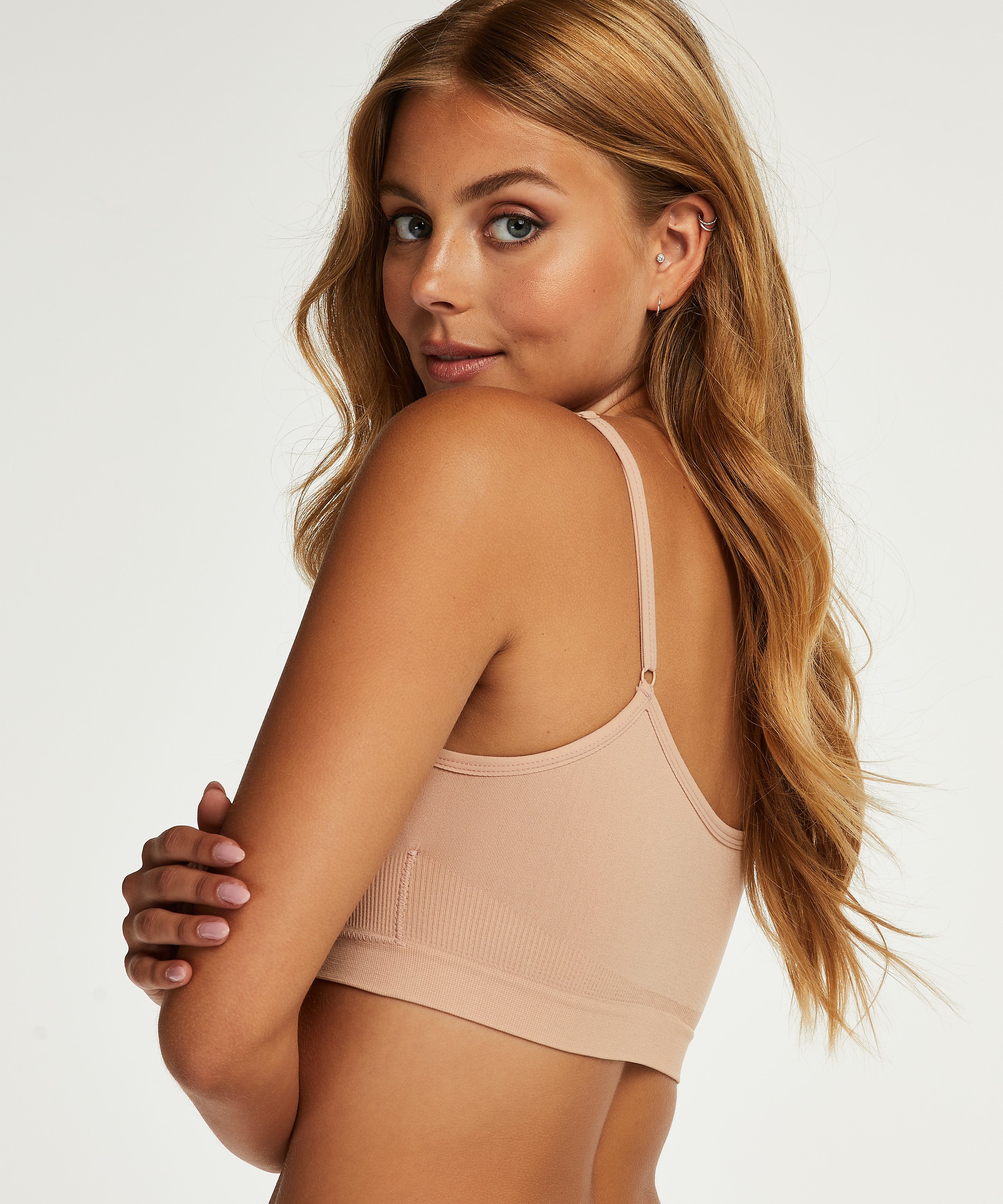 Seamless strappy top, Roze, main