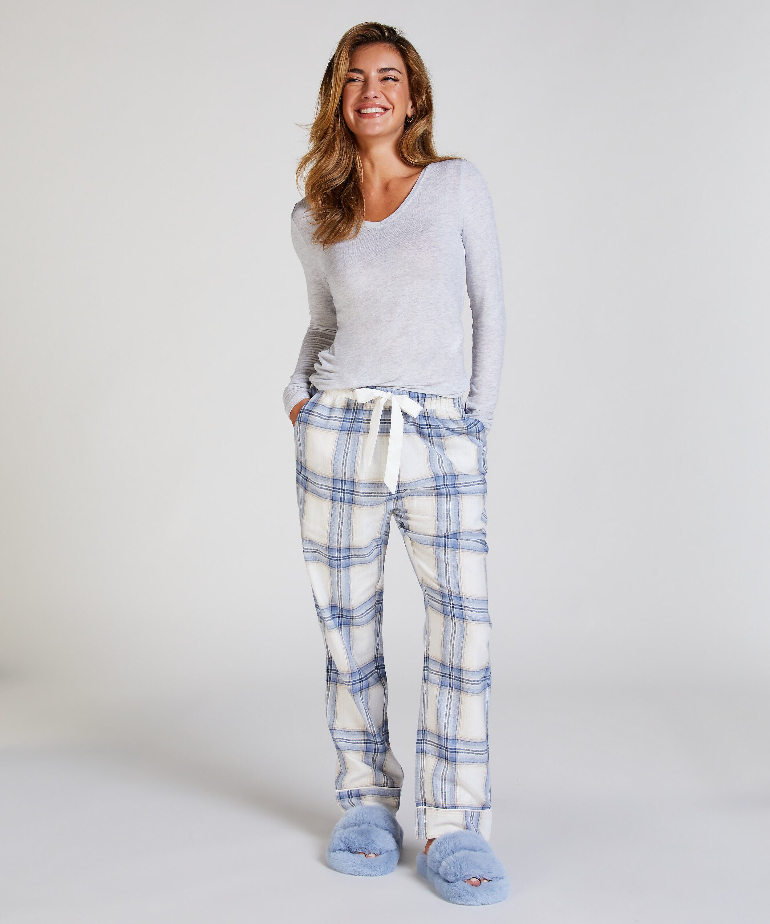 Pyjamabroek Flannel, Blauw