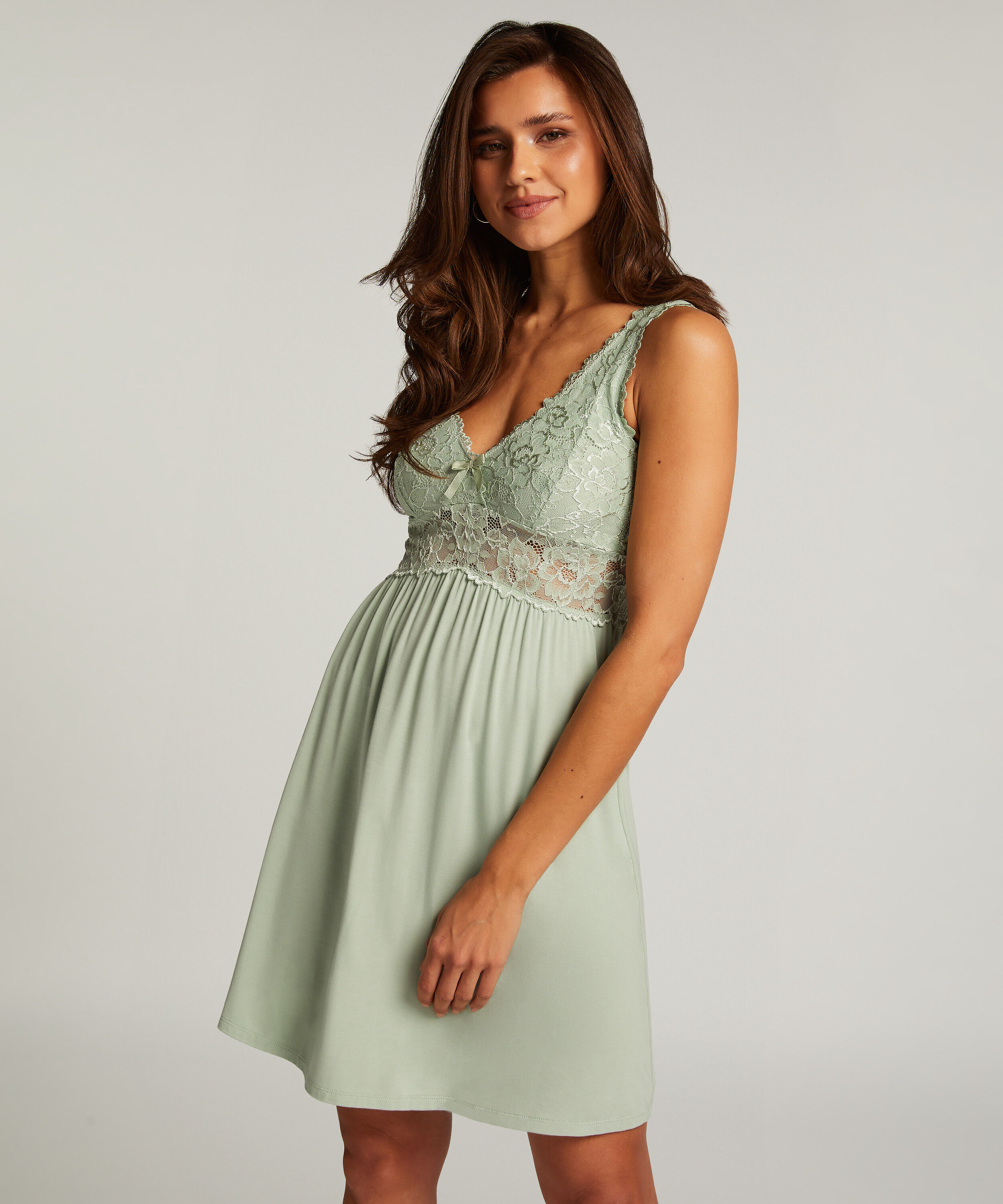 Slipdress Nora Lace, Groen
