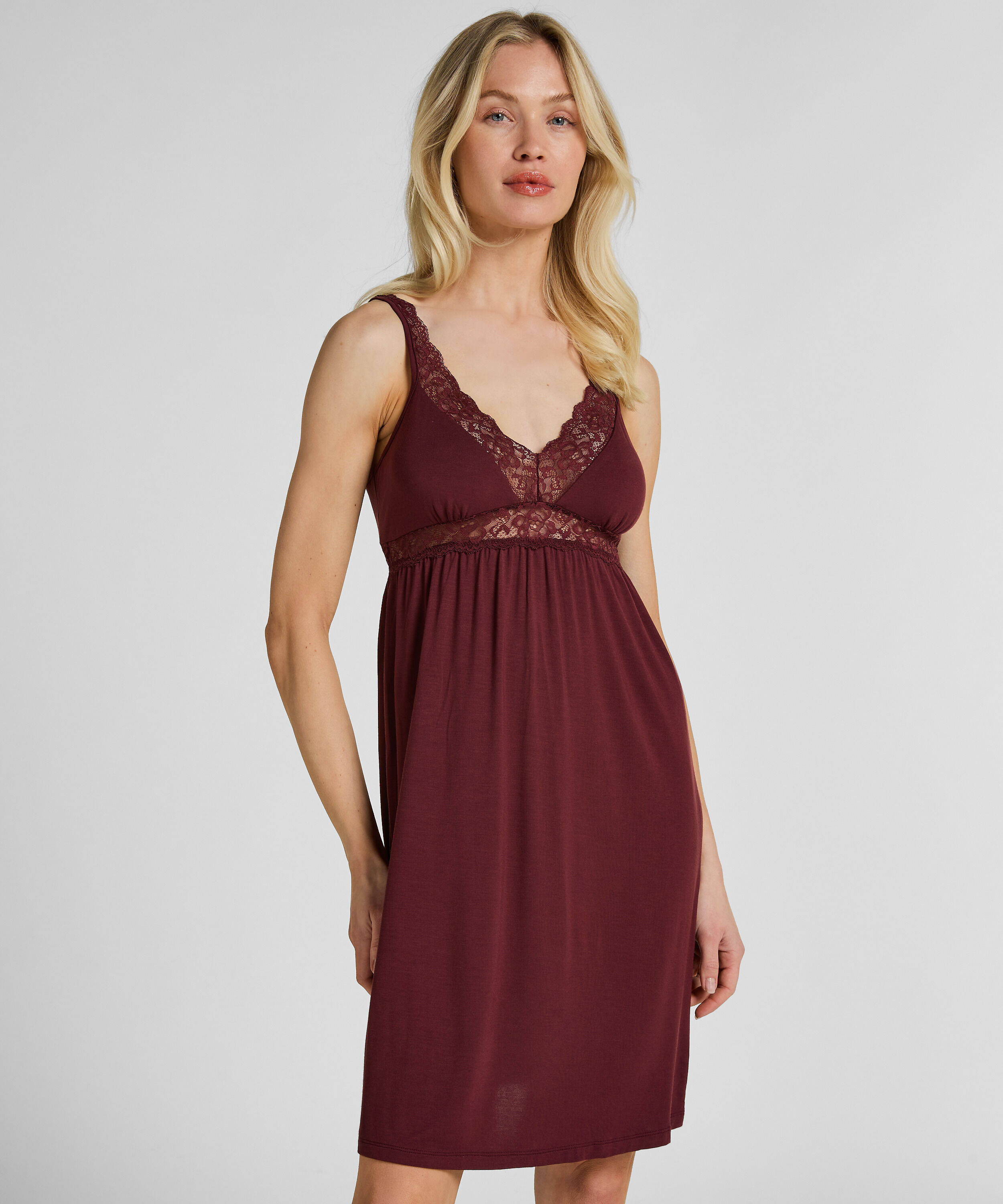 Jersey Slipdress, Paars Jersey Slipdress, Paars