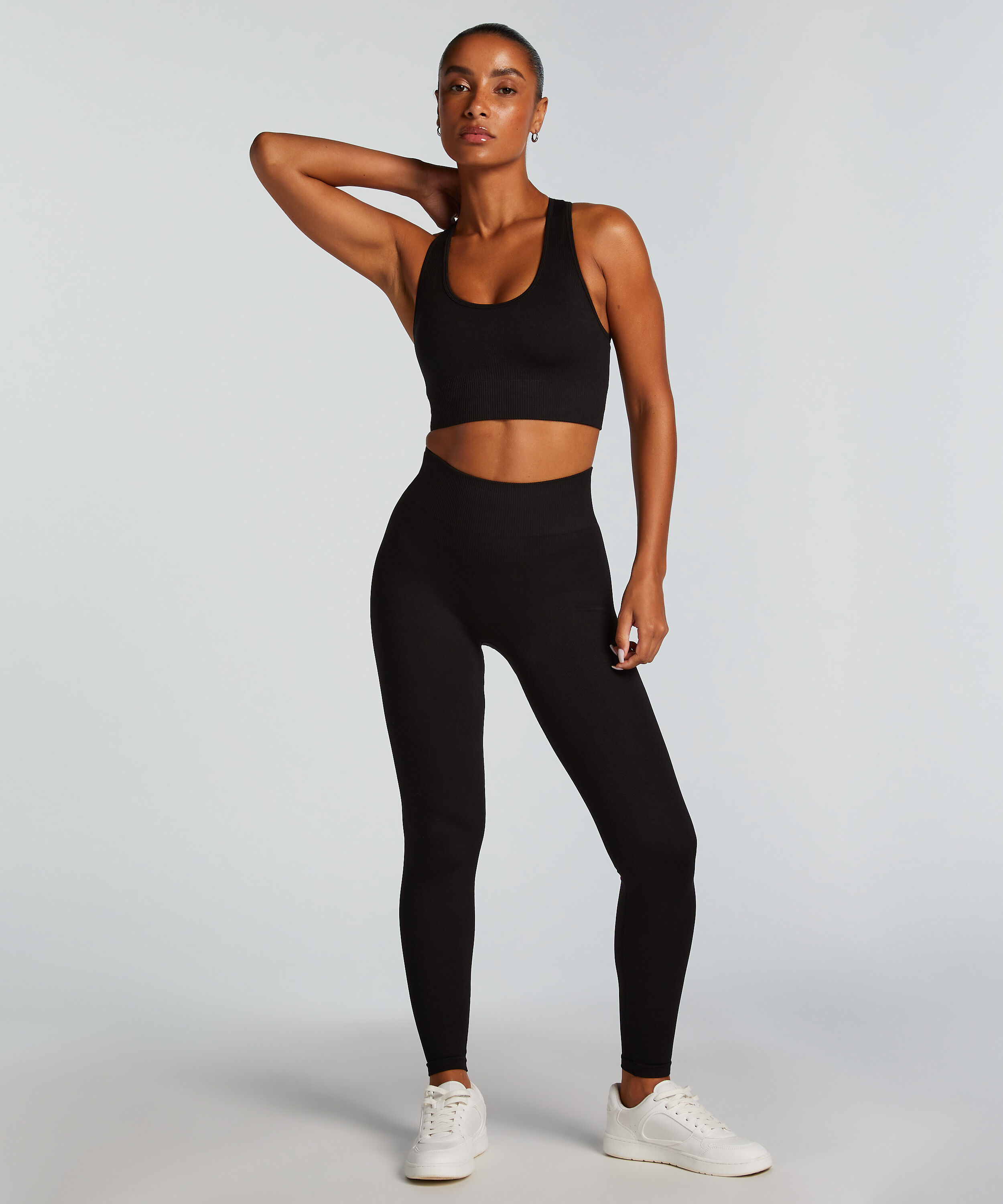 HKMX High waisted naadloze sportlegging, Zwart