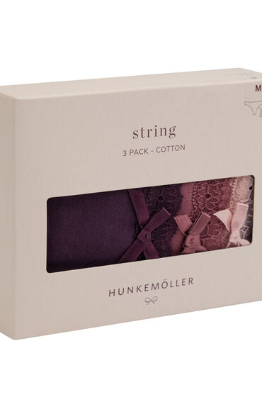 Hunkemöller Multipack Katoenen Strings Paars