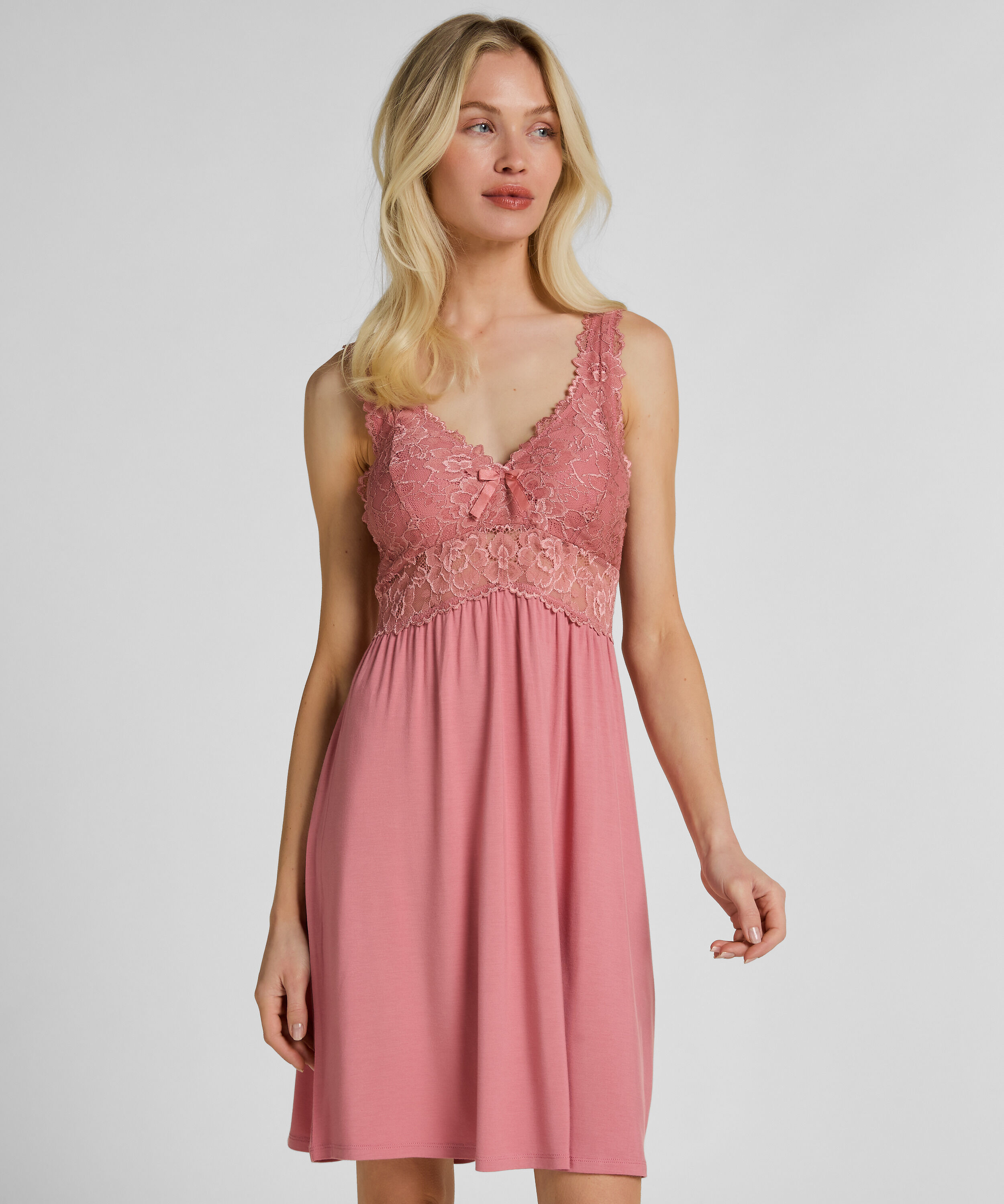 Slipdress Nora Lace, Roze