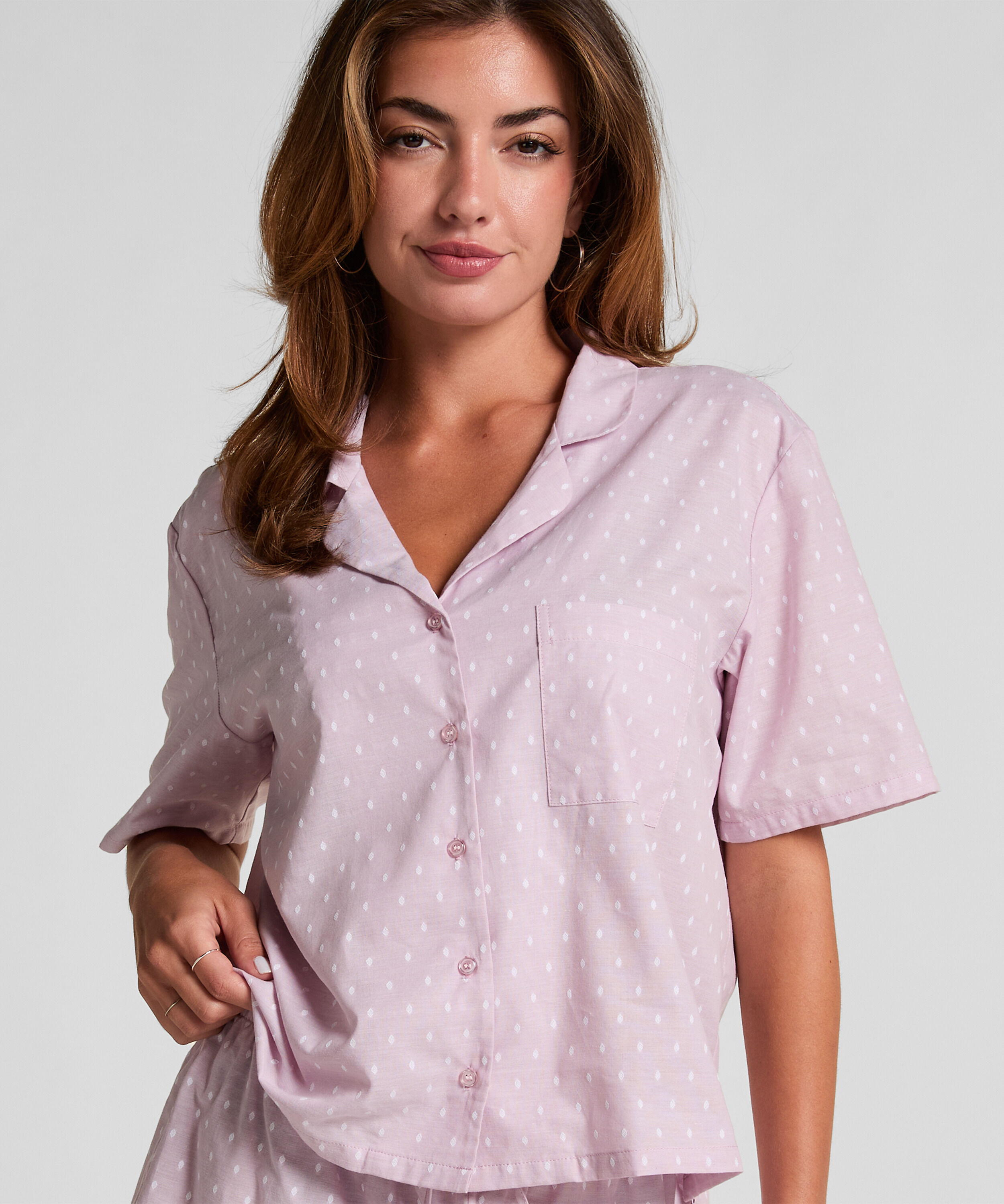 katoenen pyjama top, Roze katoenen pyjama top, Roze