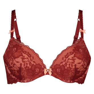 Voorgevormde push-up beugel bh Theresa, Rood