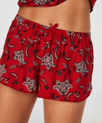 Pyjama short Woven, Rood