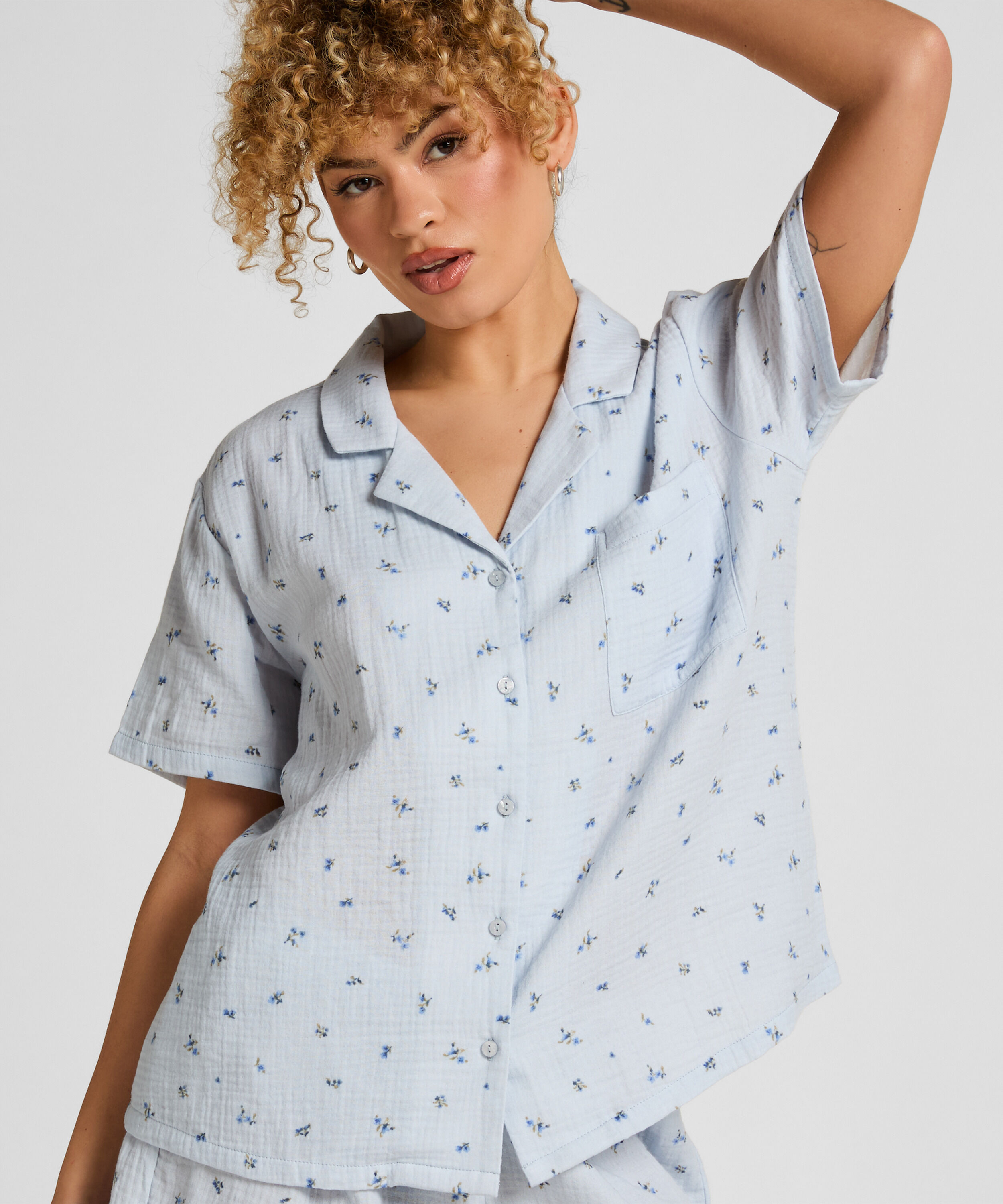 Mousseline Jacket, Blauw