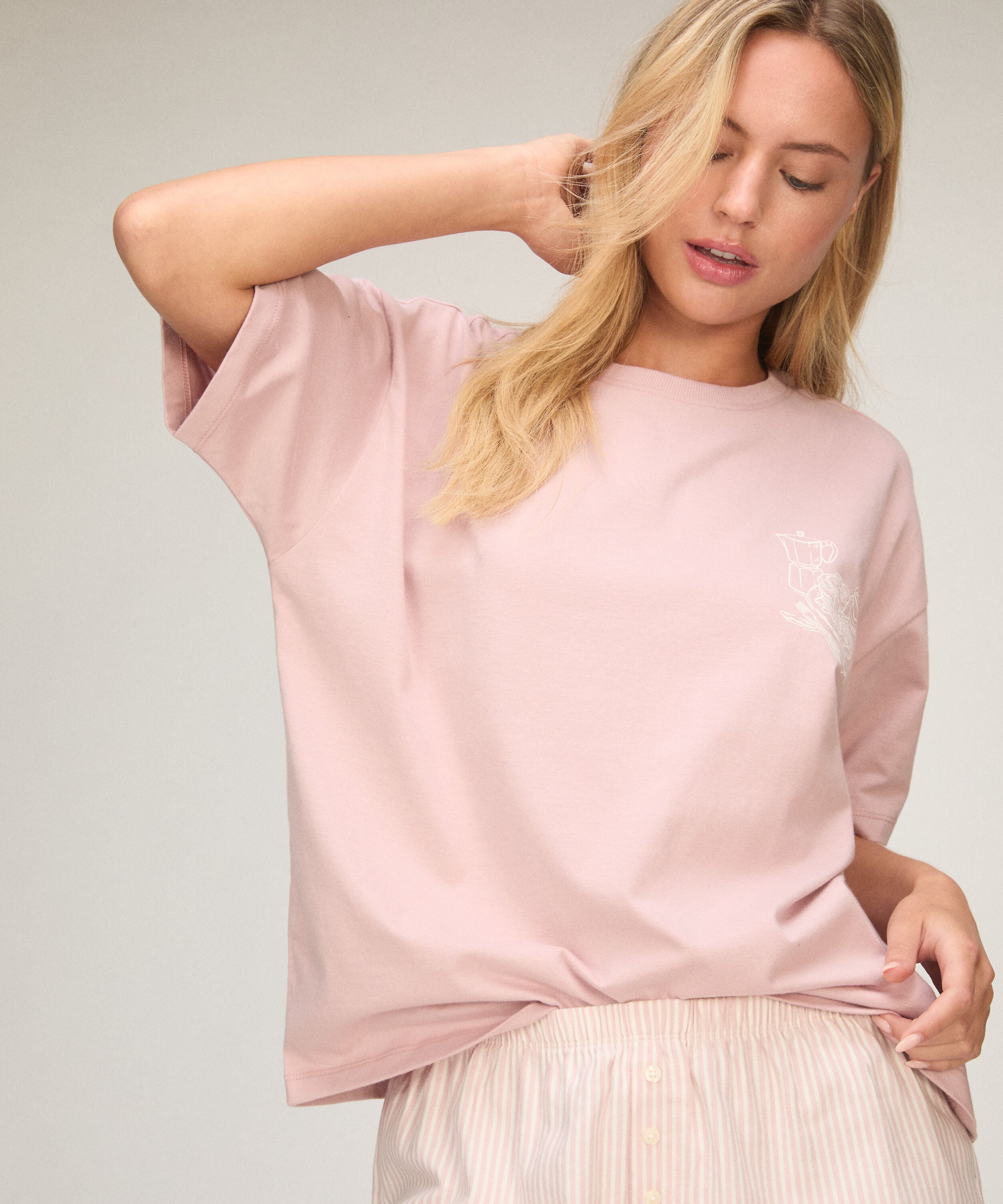 Pyjamaset met Short en T-shirt, Roze