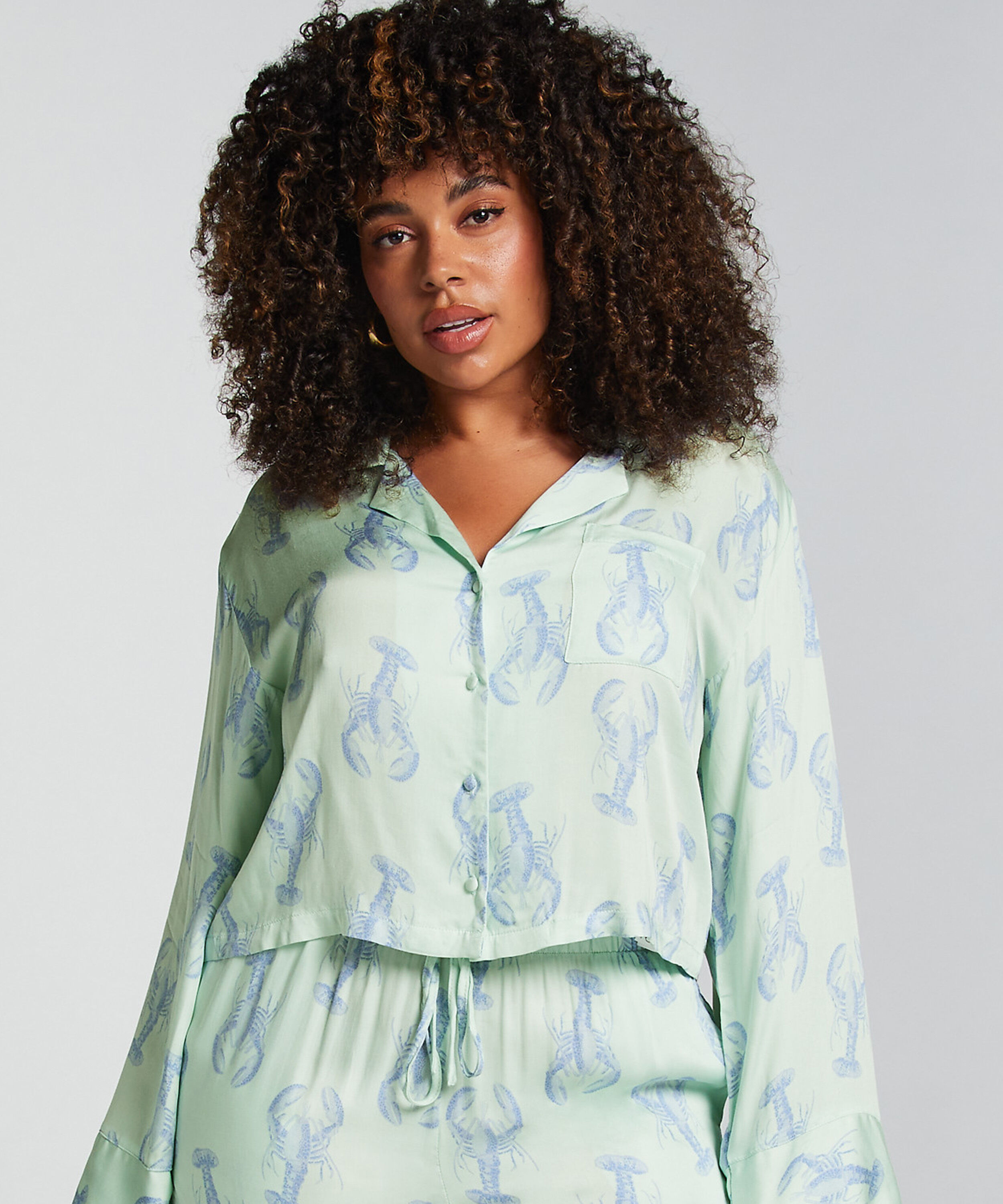 Jacket lange mouwen Satijn, Groen