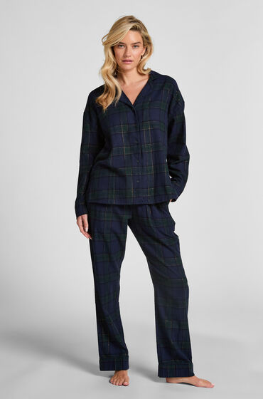 Hunkemöller Pyjamabroek Flannel Blauw