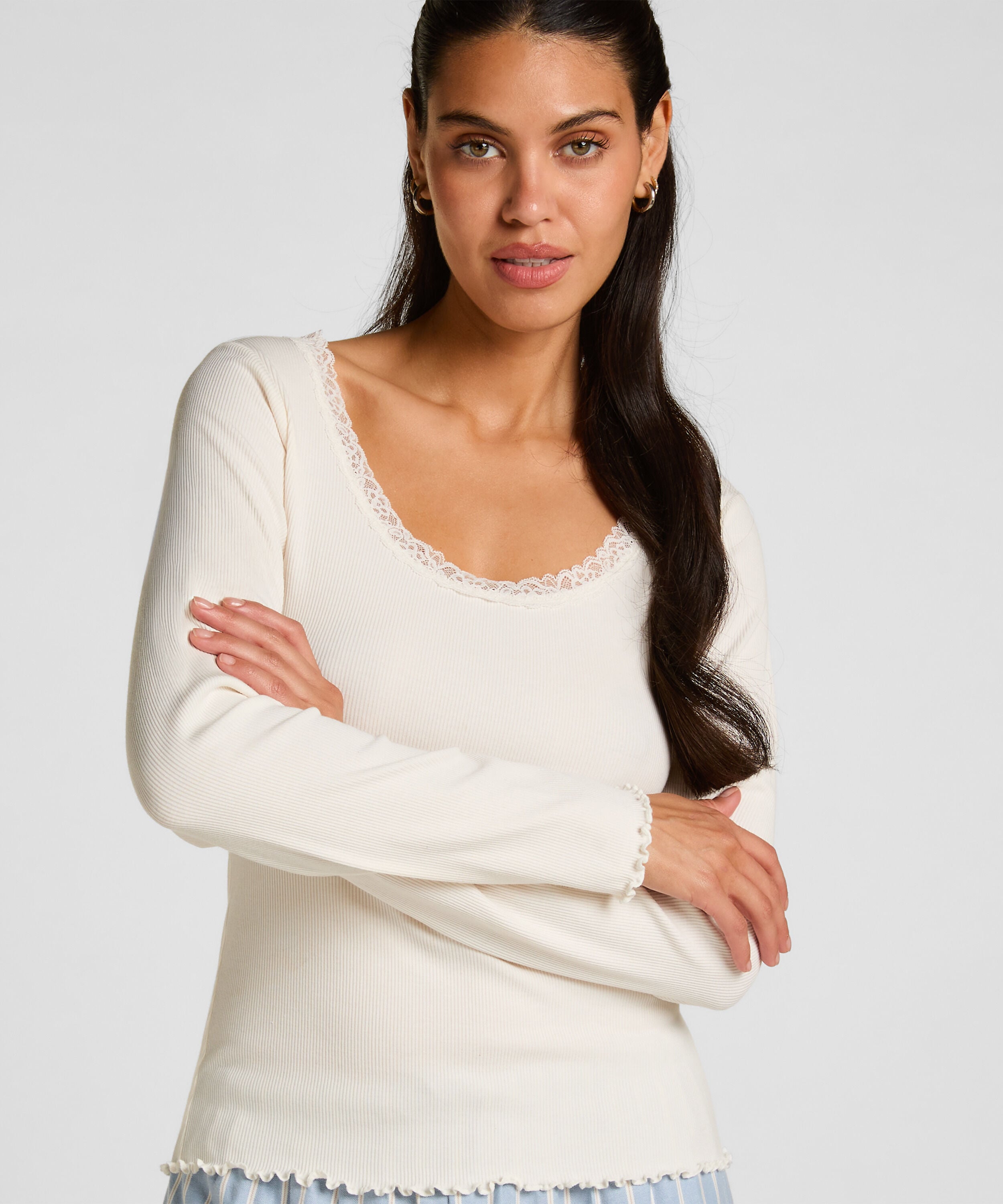 Top Jersey Lace, Wit