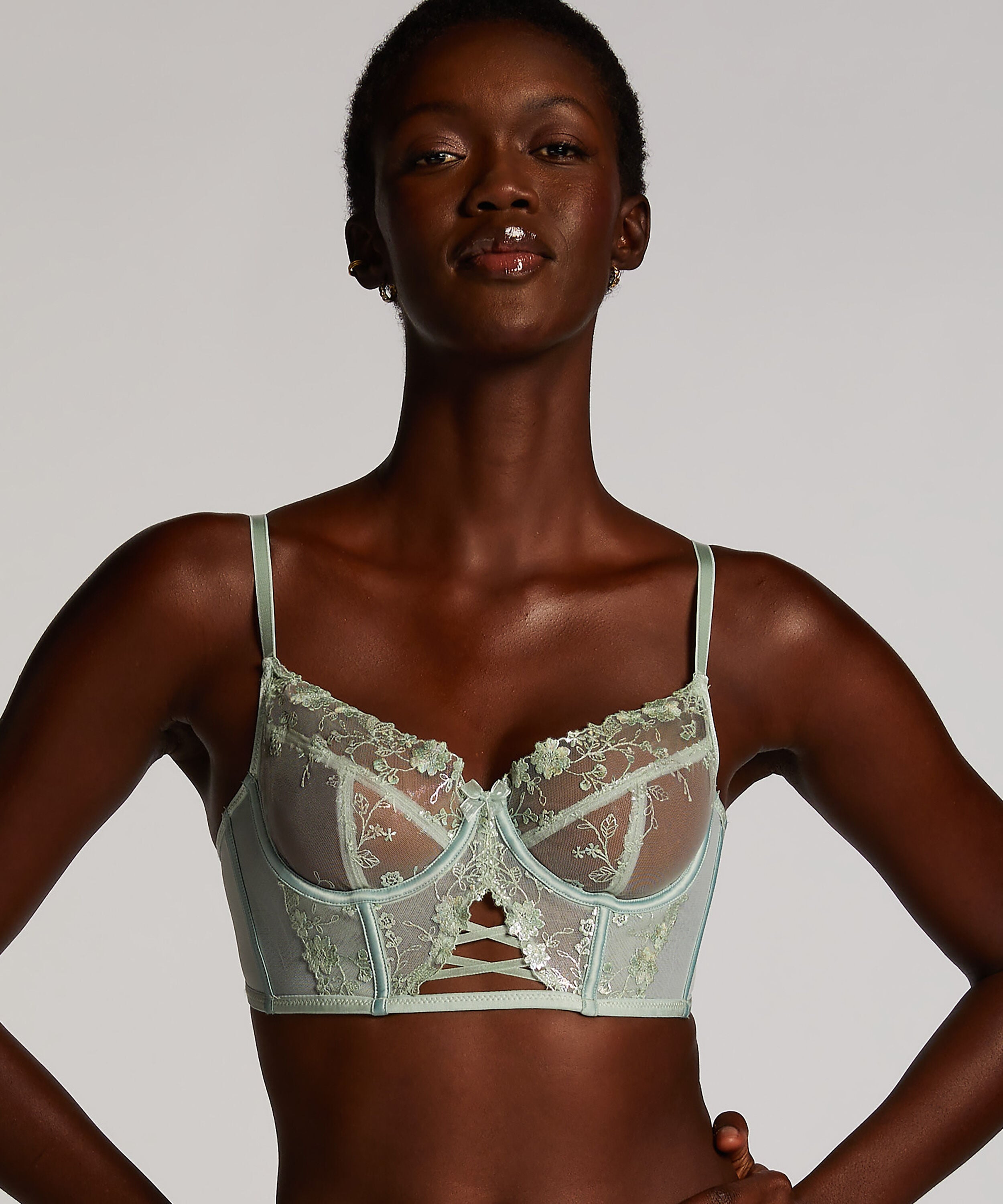 Niet-voorgevormde longline beugel bh Lillia, Groen