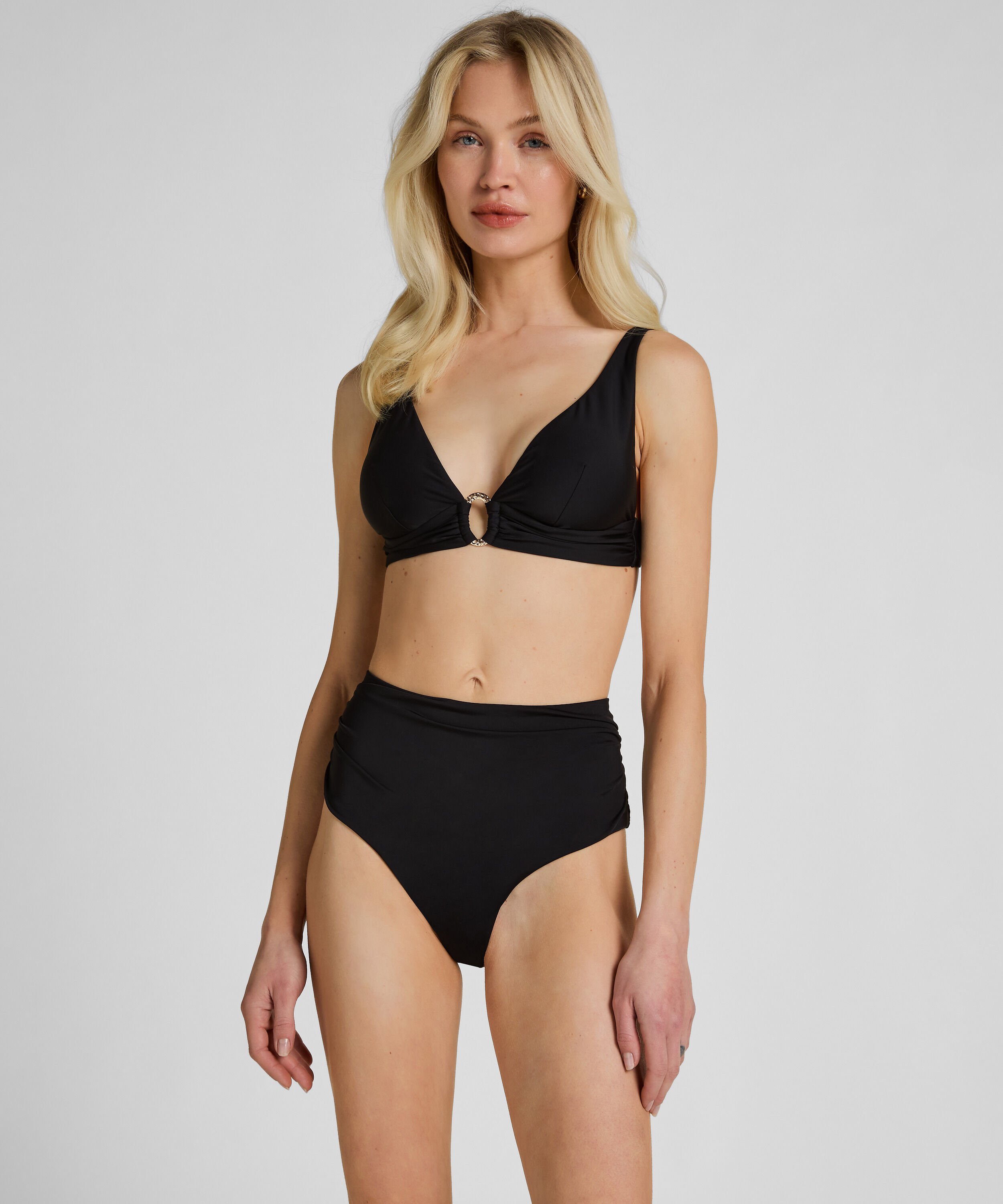 Corrigerend Bikinibroekje met Hoge Taille Luxe, Zwart