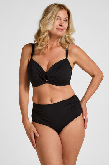 Hunkemöller Corrigerend Bikinibroekje met Hoge Taille Luxe Zwart