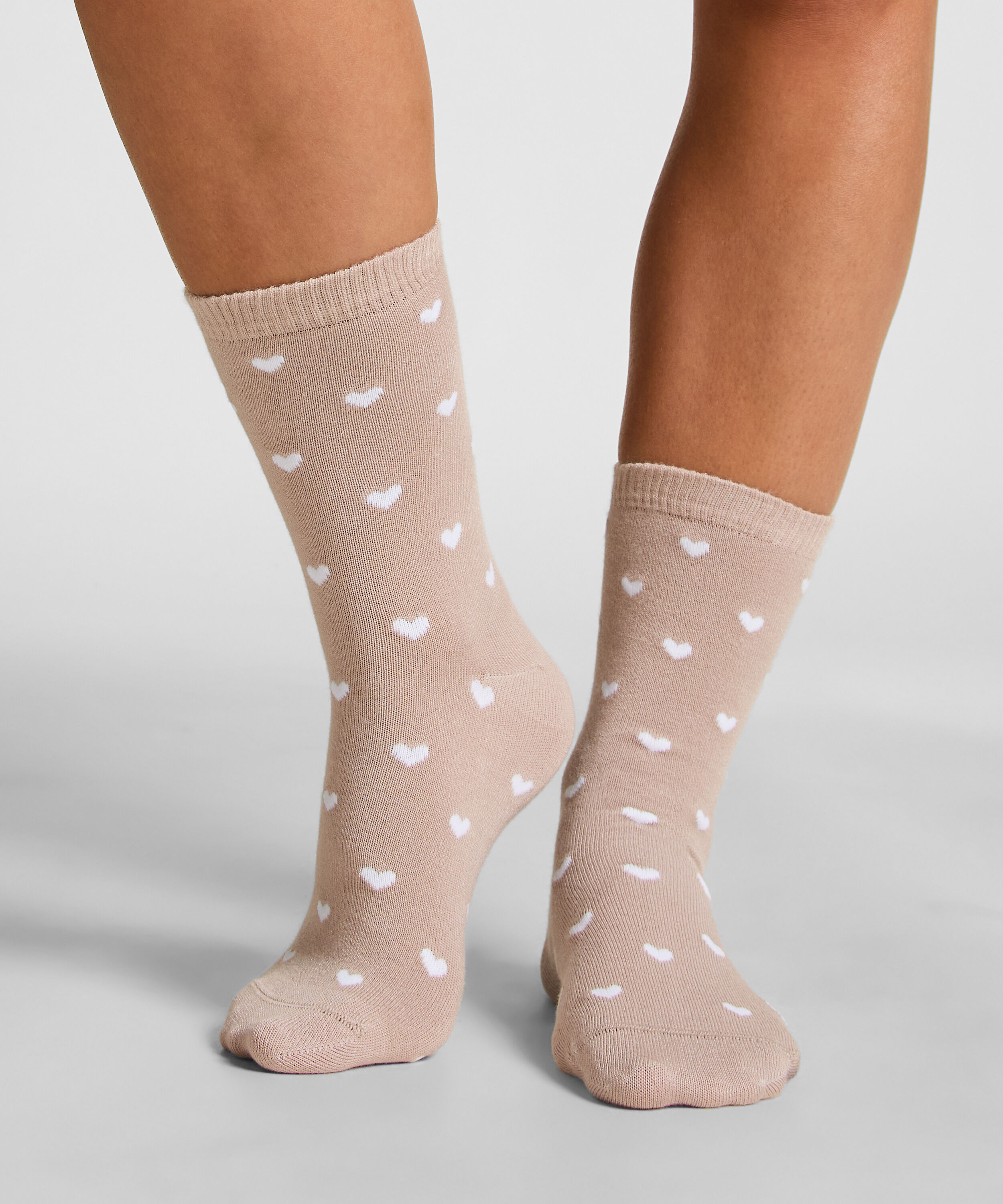 Halfhoge sokken van modal, Beige