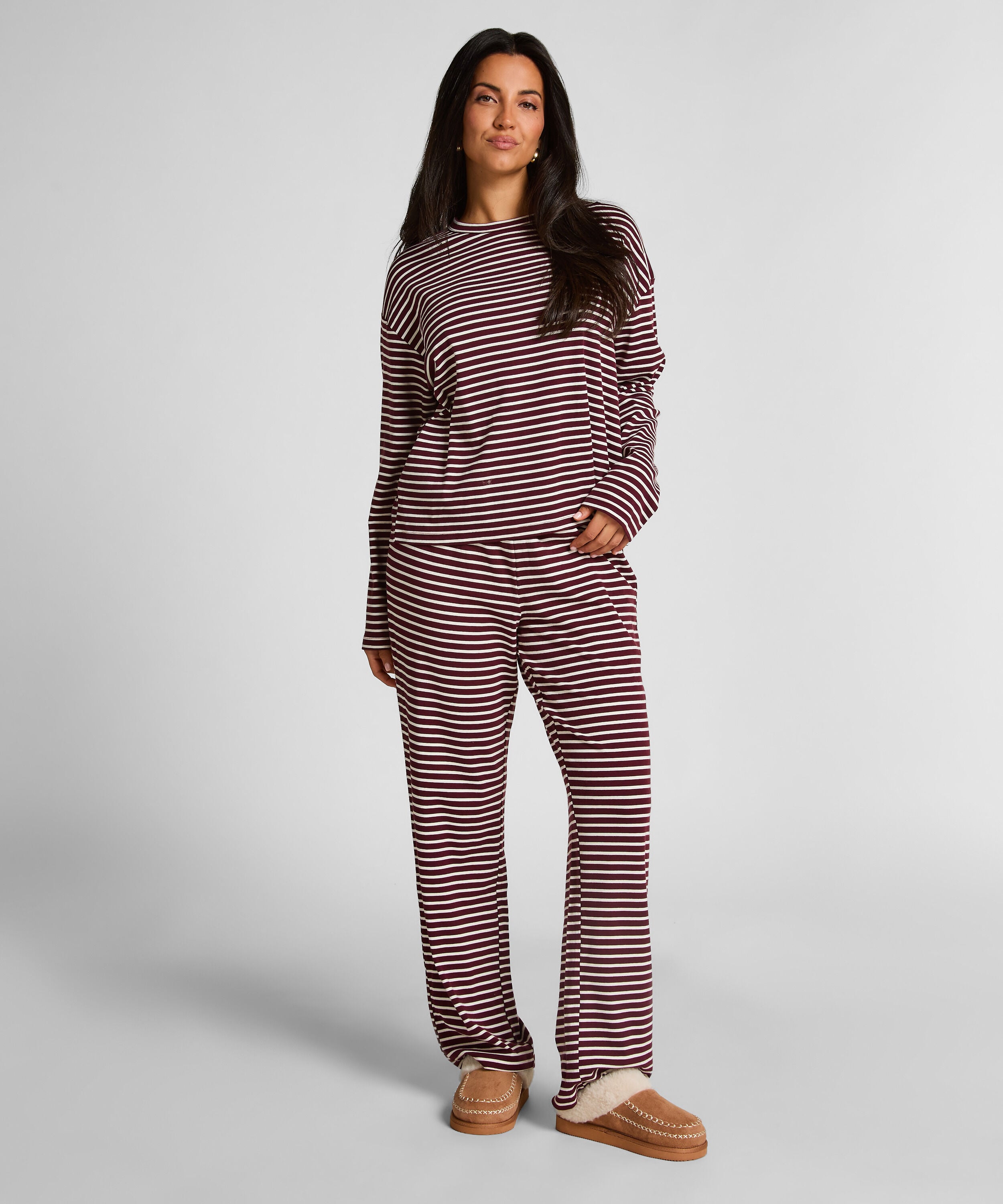 Pyjamaset van katoenen jersey, Paars Pyjamaset van katoenen jersey, Paars