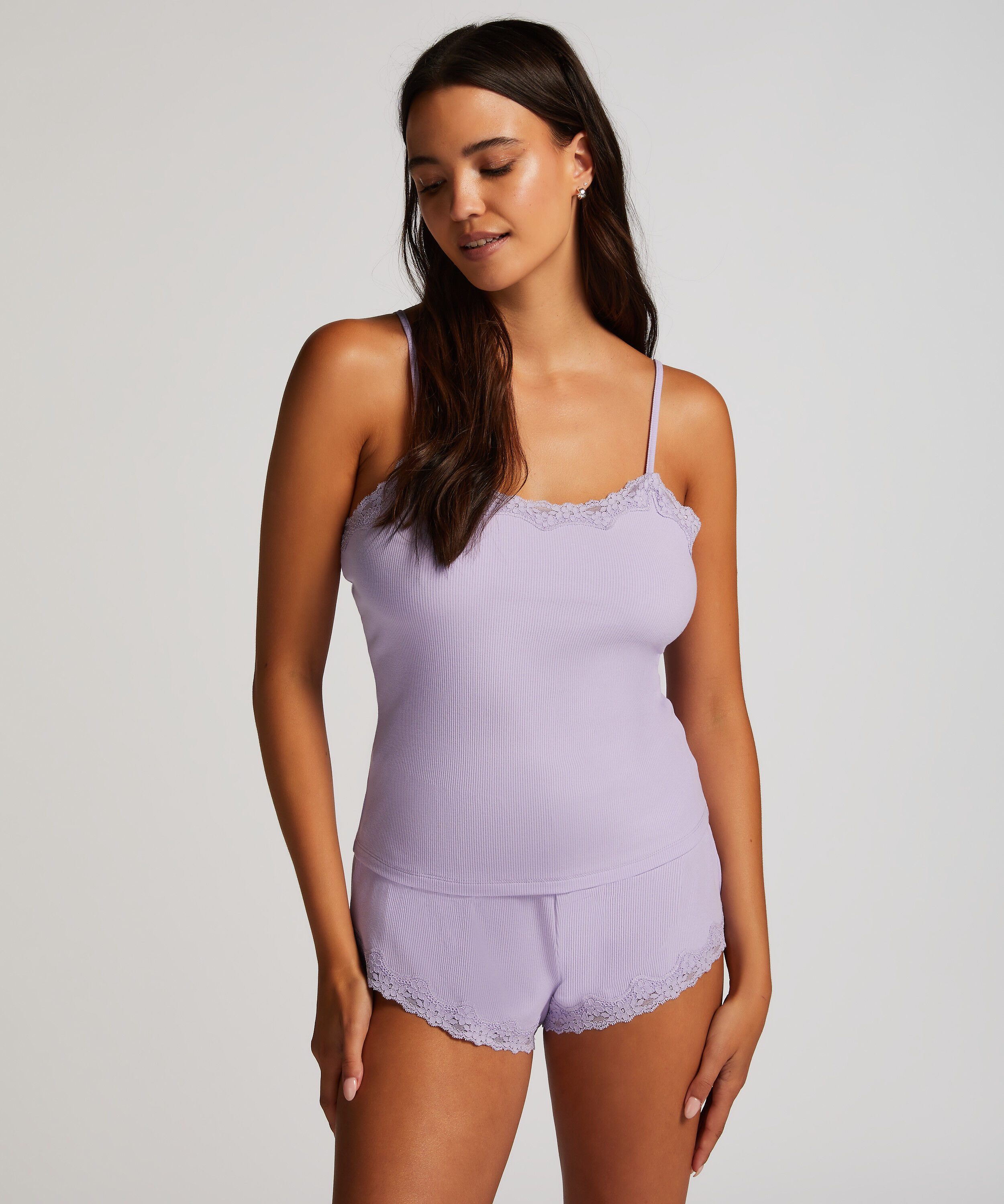 Korte pyjama set, Paars