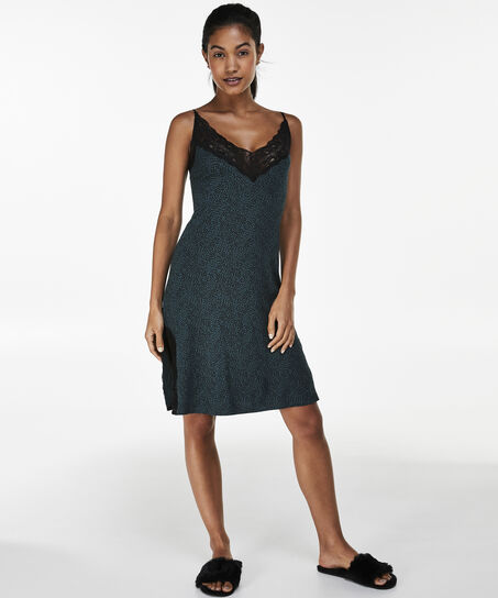 Slipdress Jersey lace, Groen