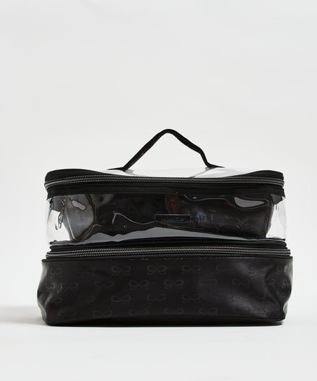 3-pack make up tas, Zwart