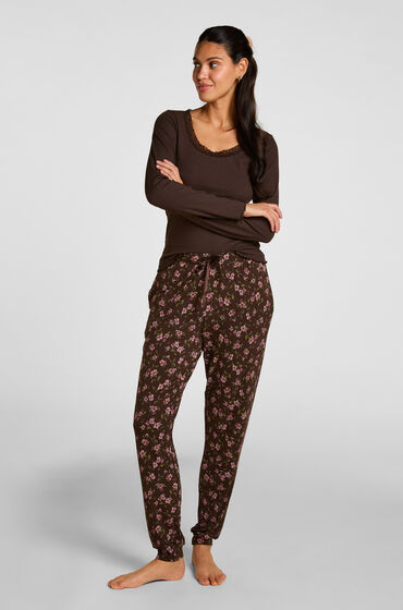 Hunkemöller Pyjama broek Jersey Bruin