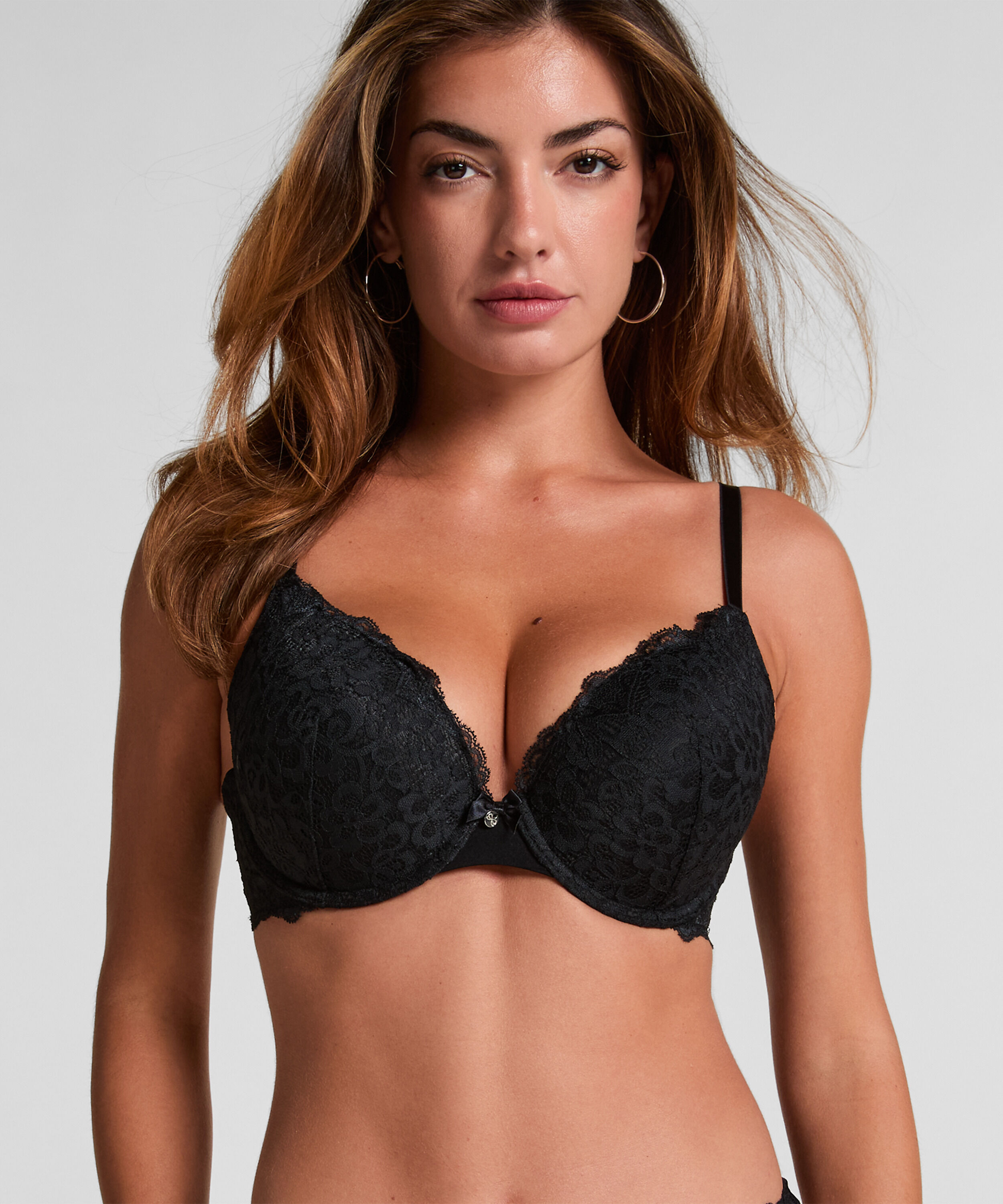 Voorgevormde push-up beugel bh Marine, Zwart