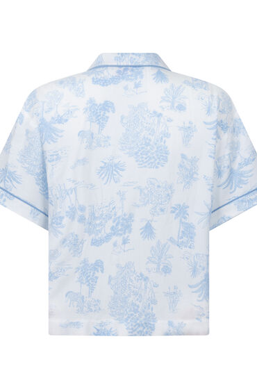 Hunkemöller Geweven jasje met korte mouwen Blauw