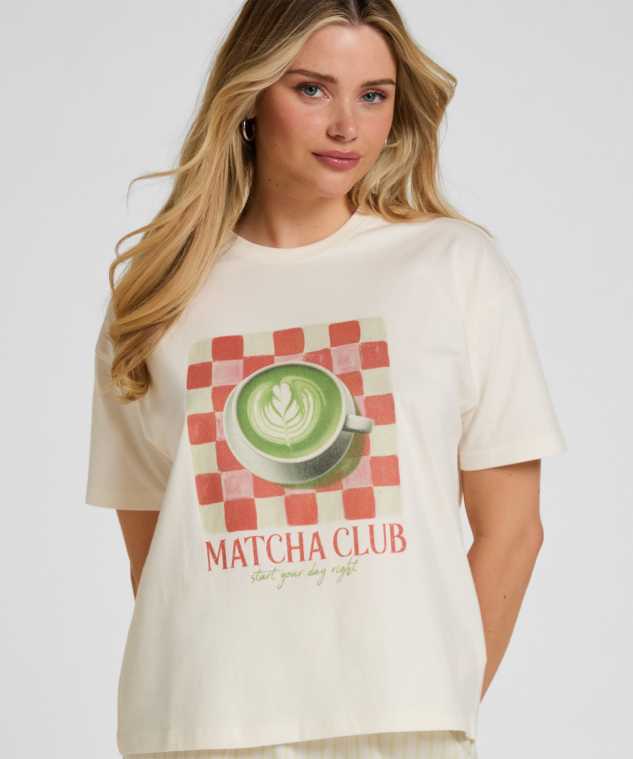 T-shirt met Print, Wit
